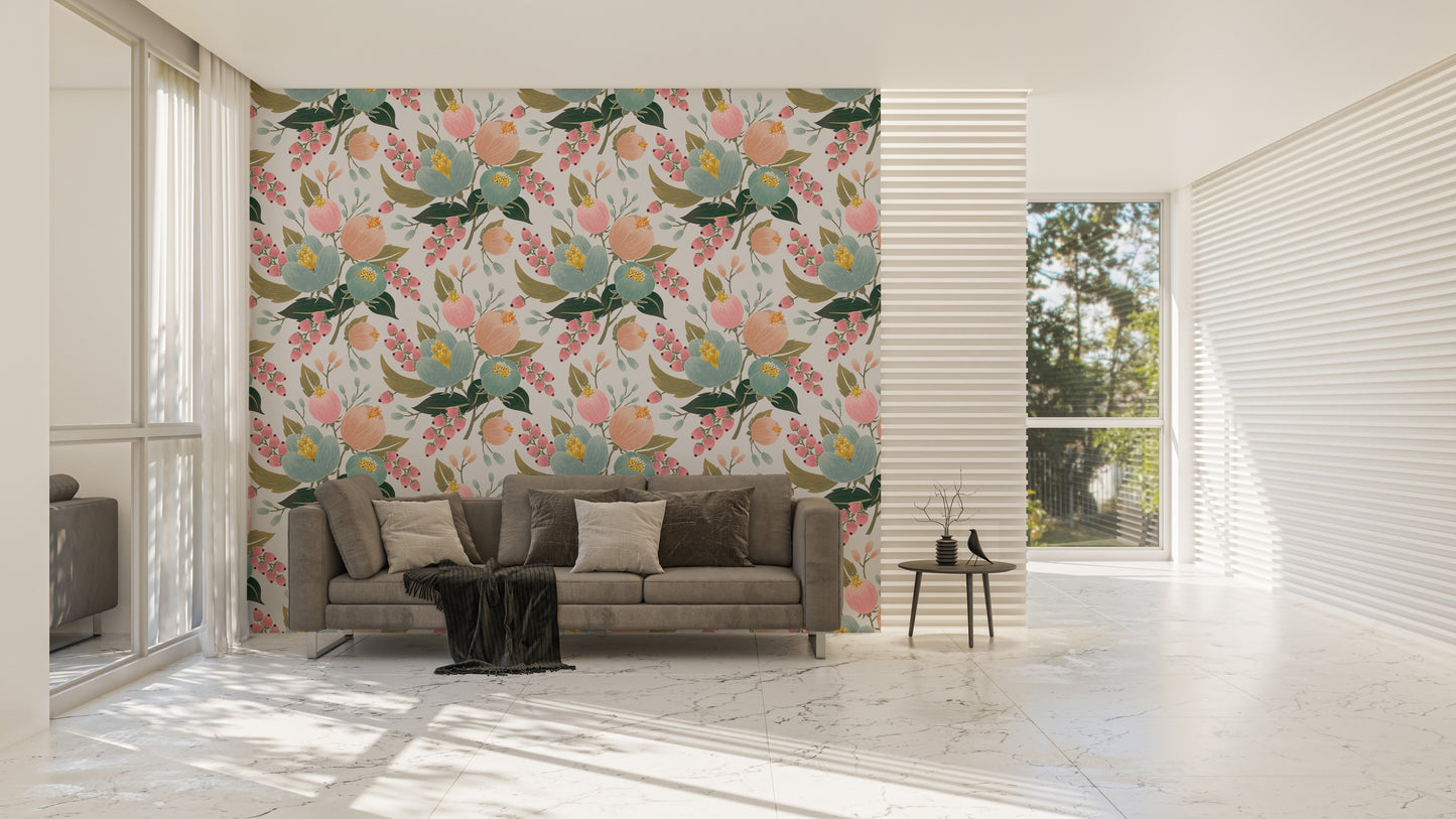 Timeless flower pattern wallpaper style
