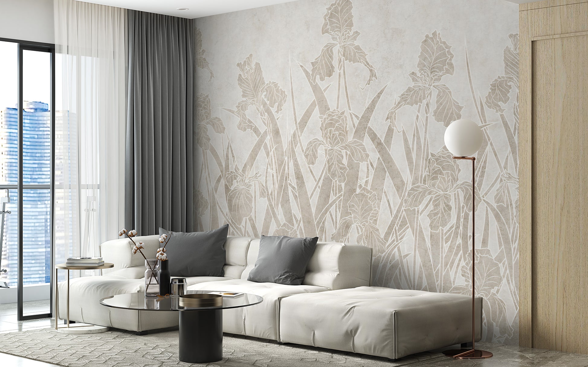 Elegant Blooming Flowers and Shrubs Wall Mural