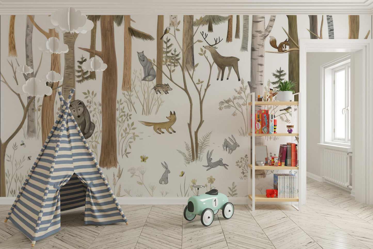 Woodland Forest Friends Wall Mural