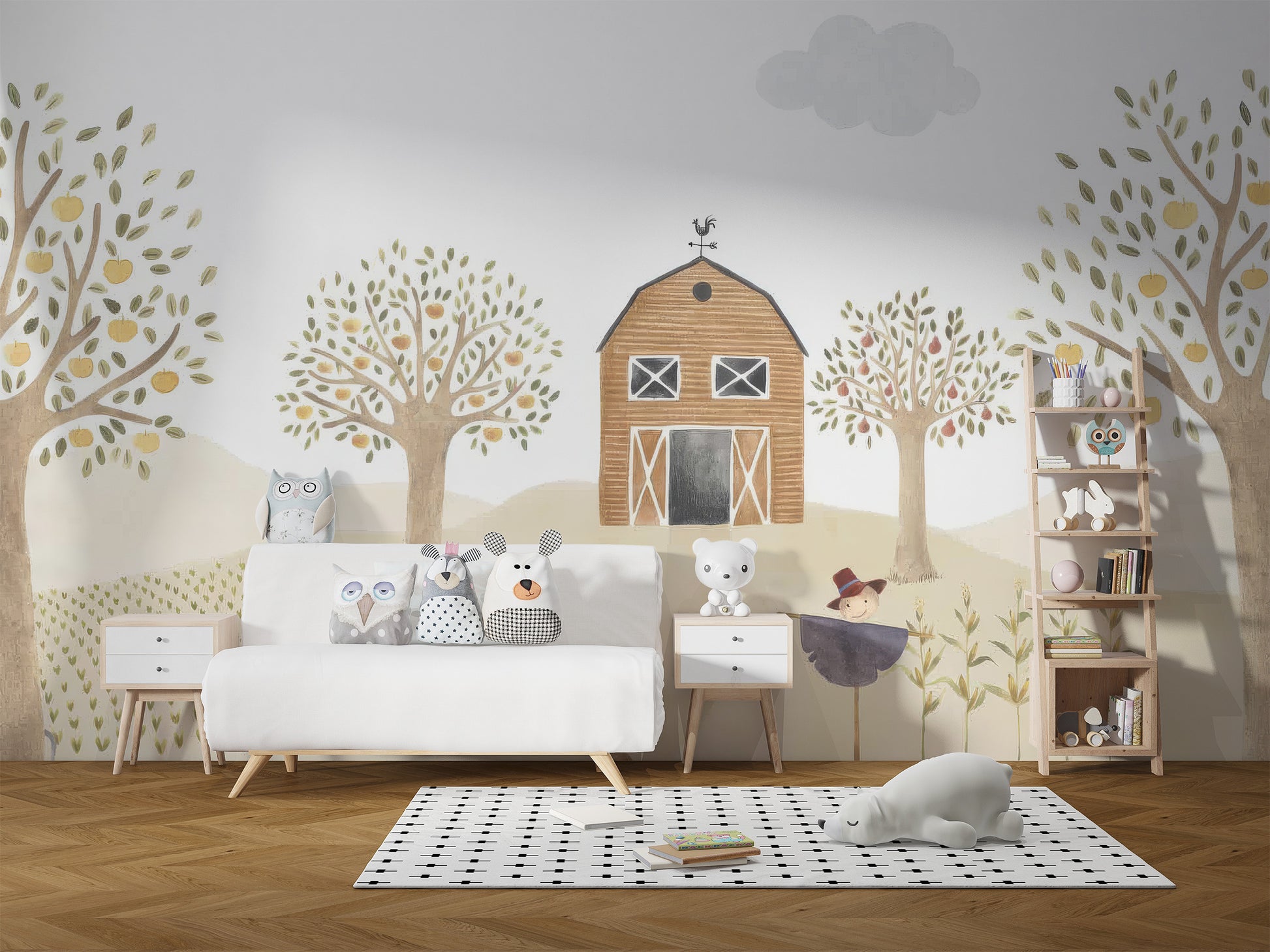 Rustic Farmhouse Kids Wall Mural