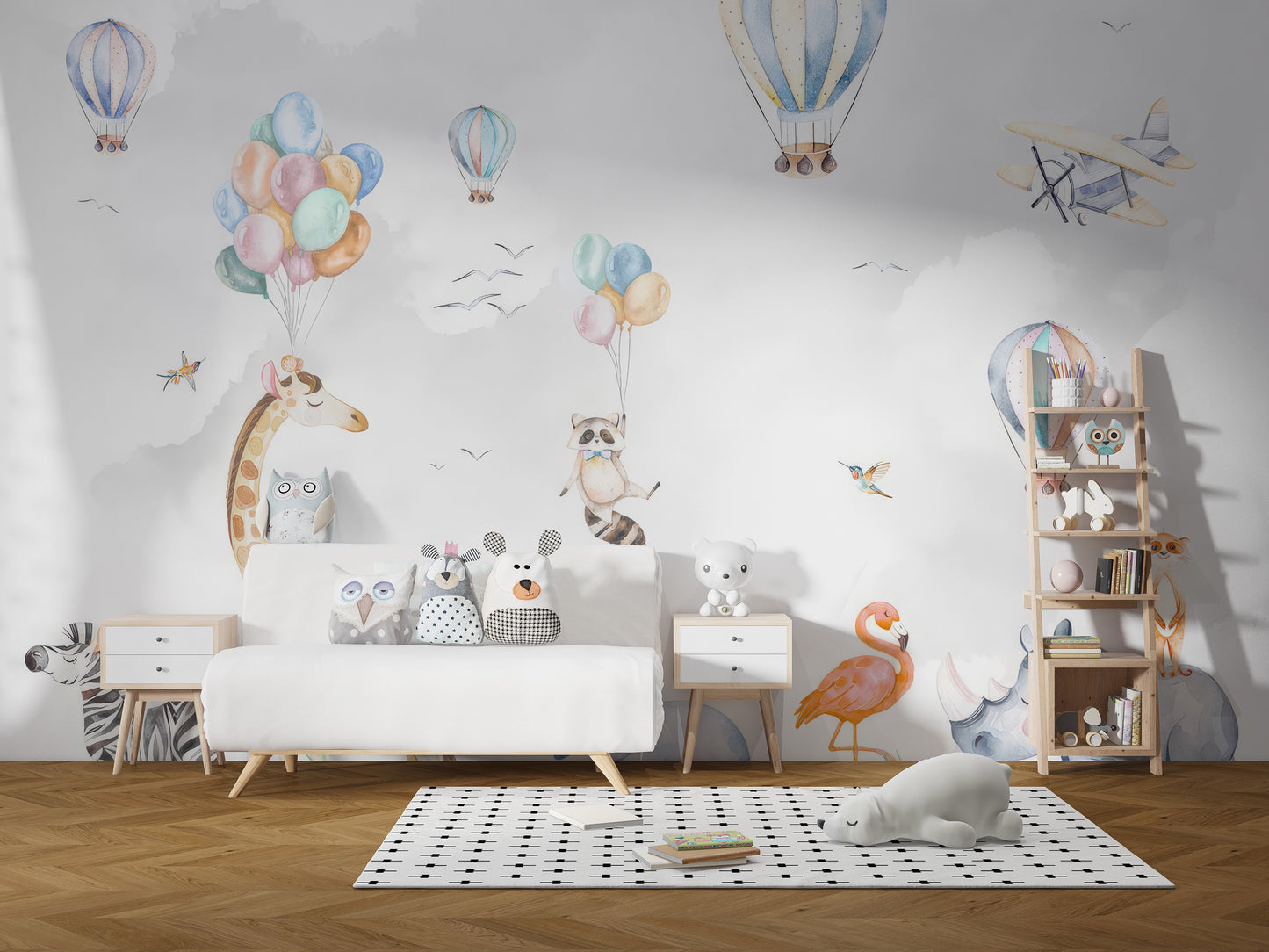 Animal Party Adventure Wallpaper Mural for fun vibes