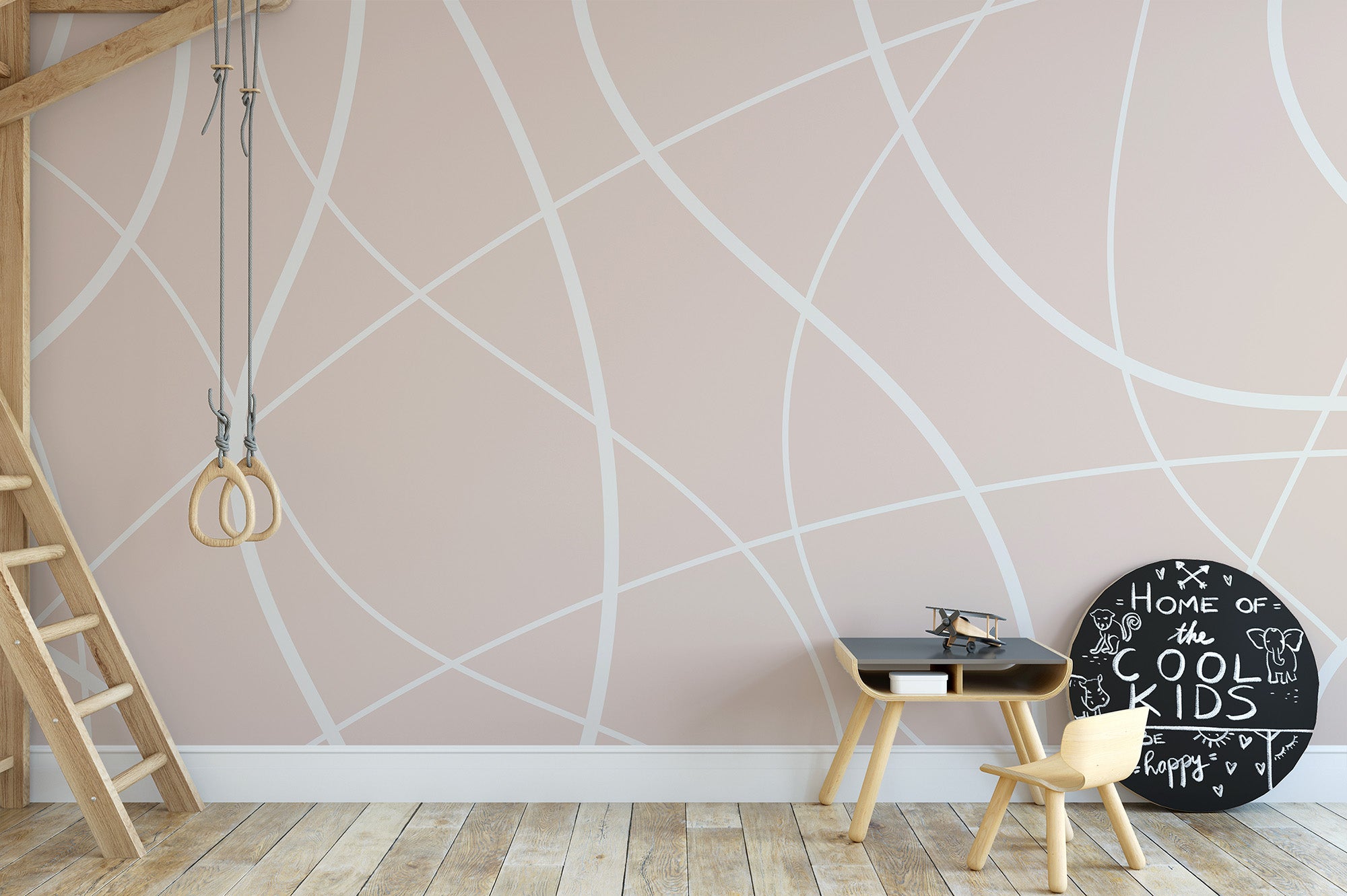 Elegant beige abstract pattern mural for modern walls.
