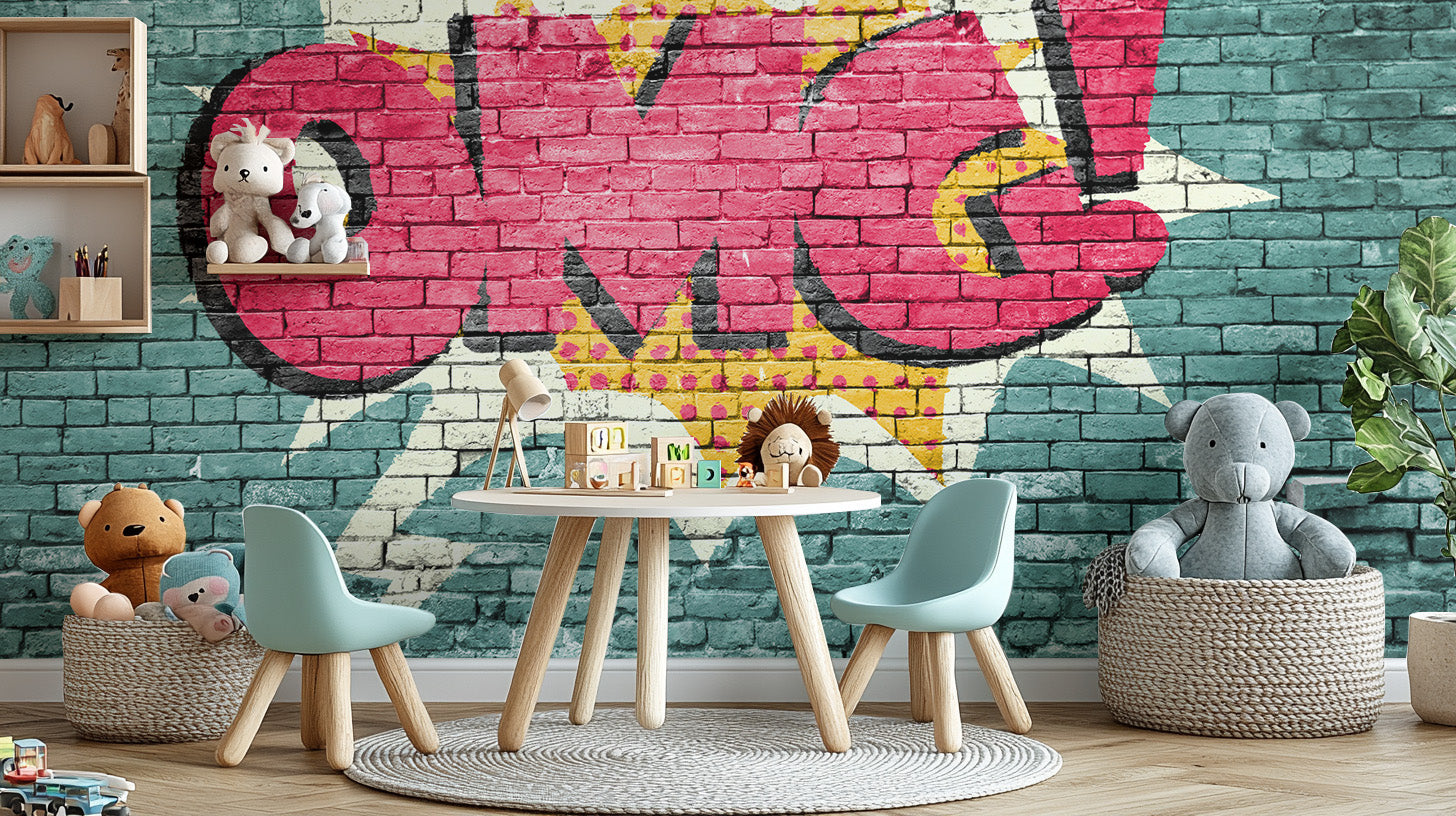 Bright OMG graffiti wall design for bold spaces
