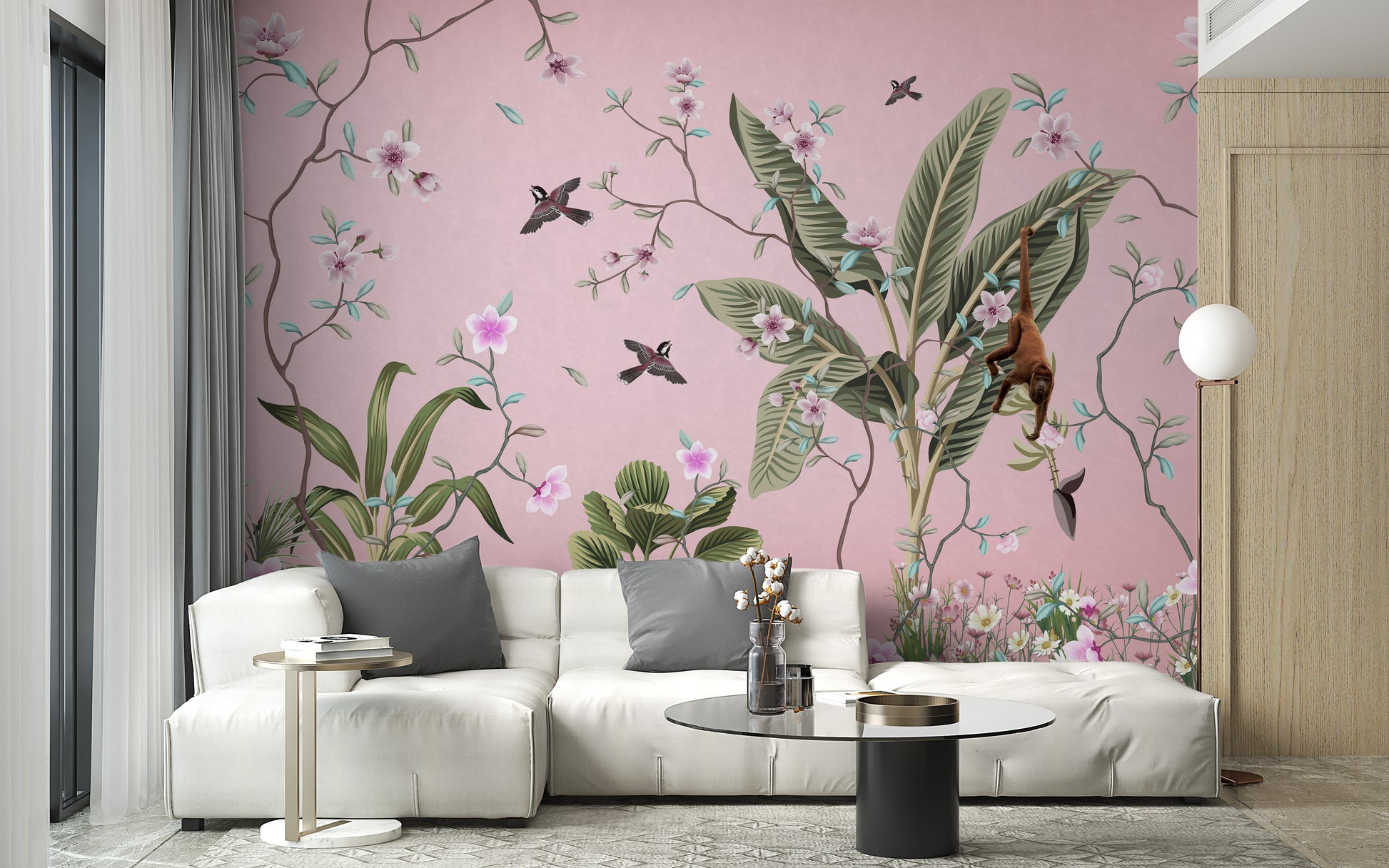 Subtle flower design for modern decor.
