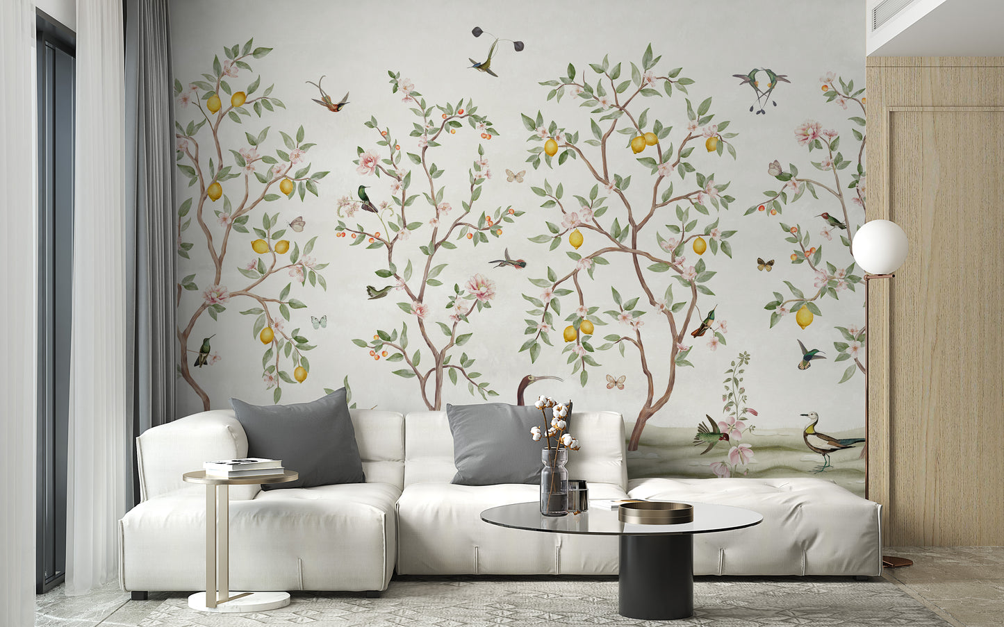 Lemon tree design for refined Chinoiserie interiors.
