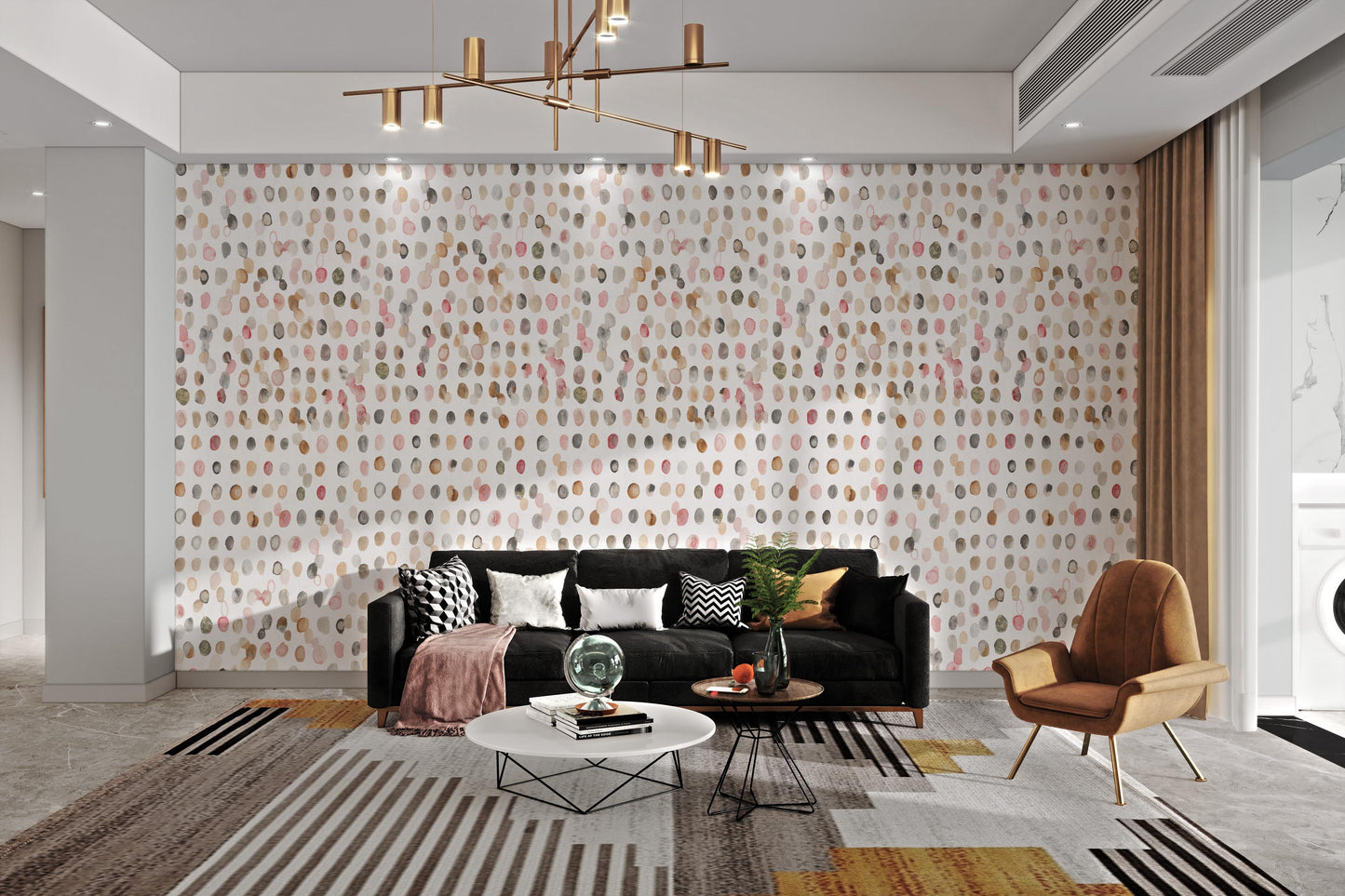 Watercolor Polka Dot Neutral Wallpaper-AW368