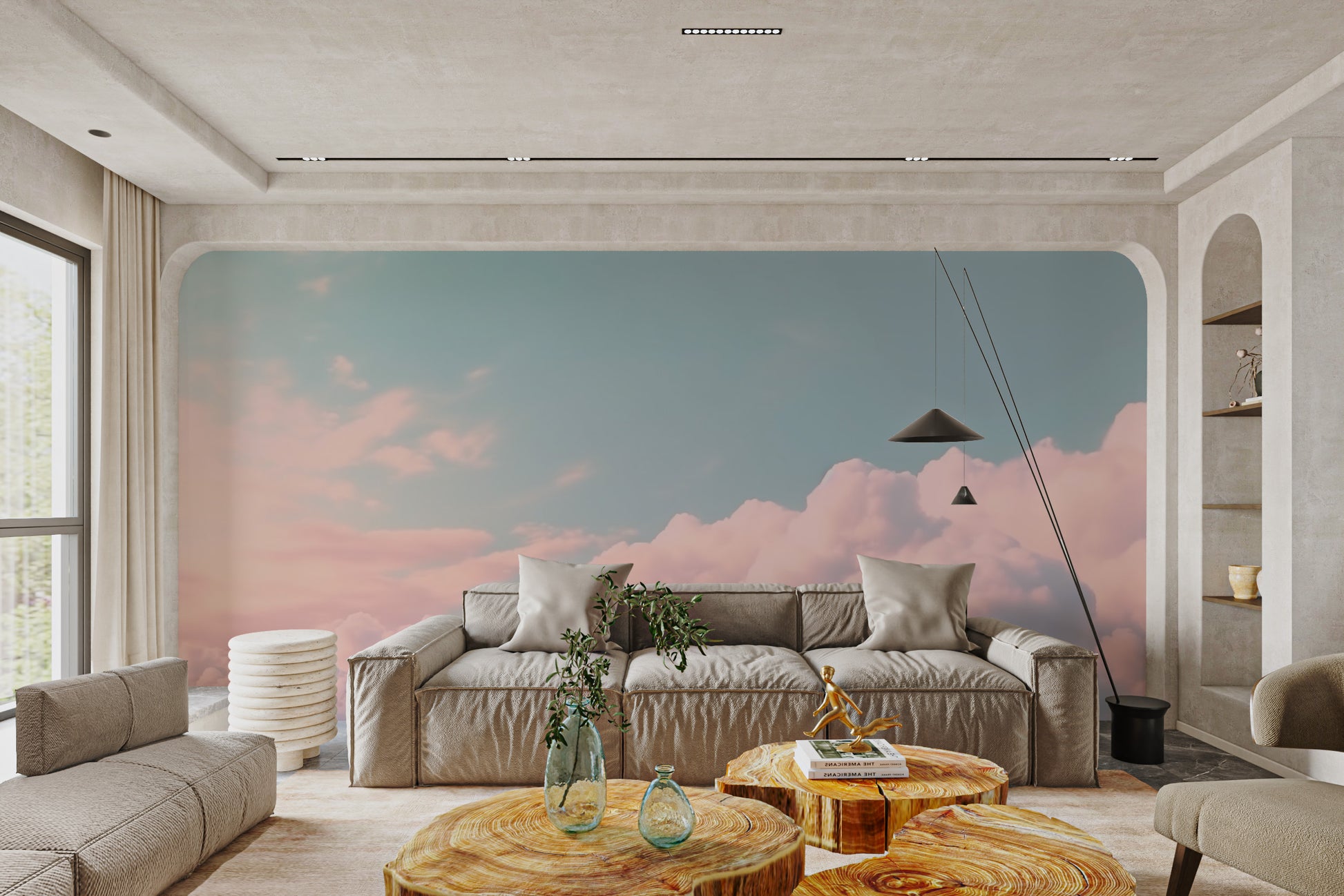 Dreamy pastel sky wall covering
