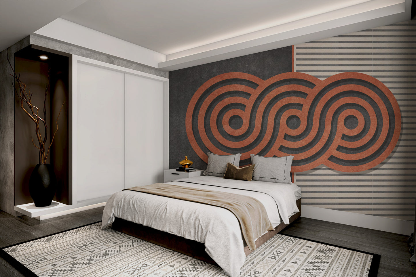 Sophisticated wall art featuring circular designs