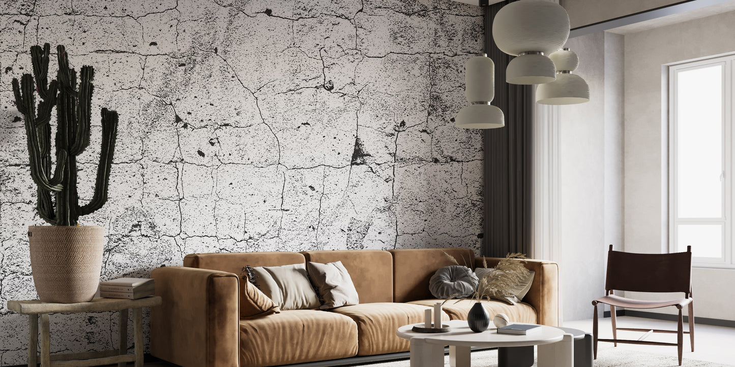 Industrial cracked concrete wallpaper mural look
