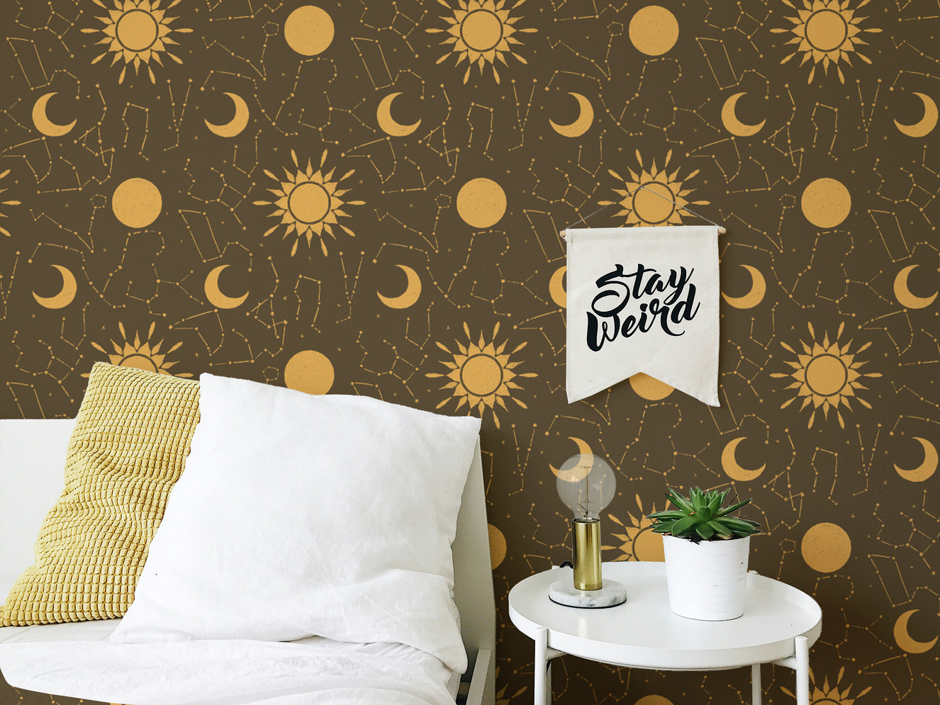 Elegant wallpaper featuring astrology constellation designs
