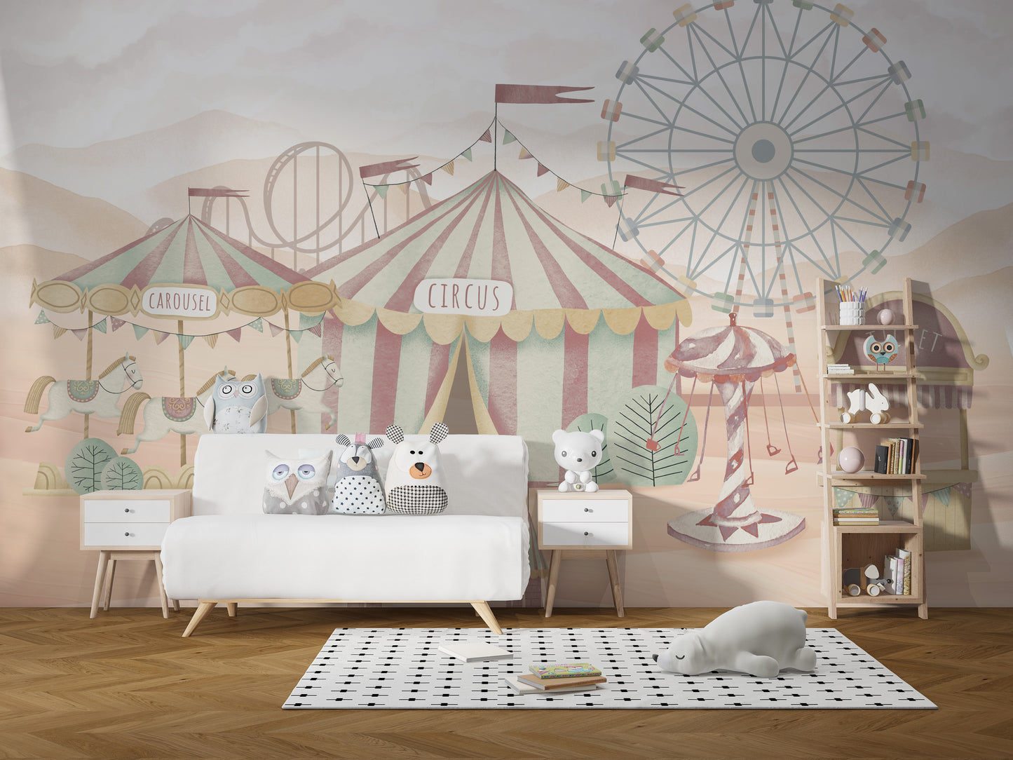 Fun Circus Adventure Wallpaper Mural for playful walls