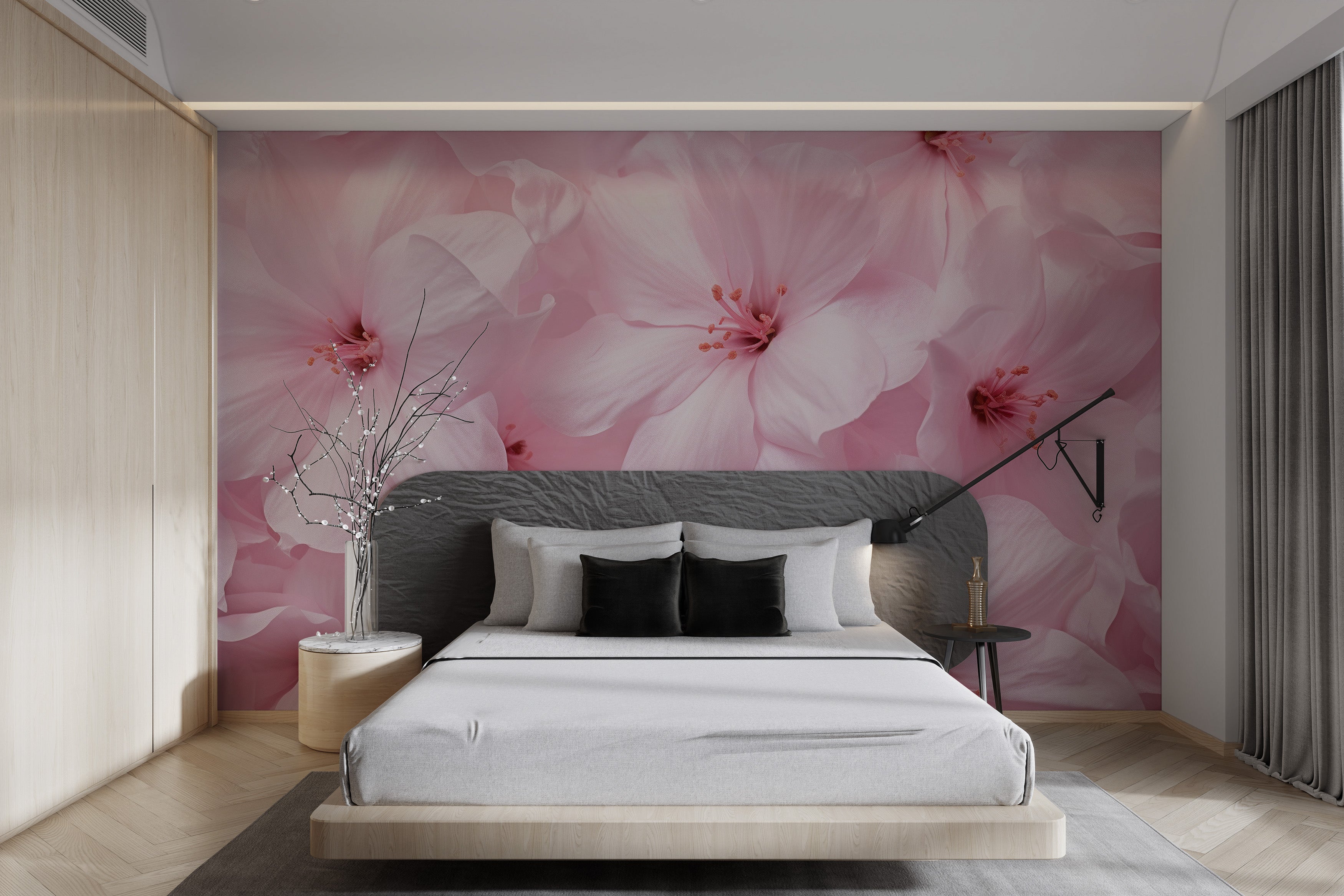 Realistic cherry blossom wall mural
