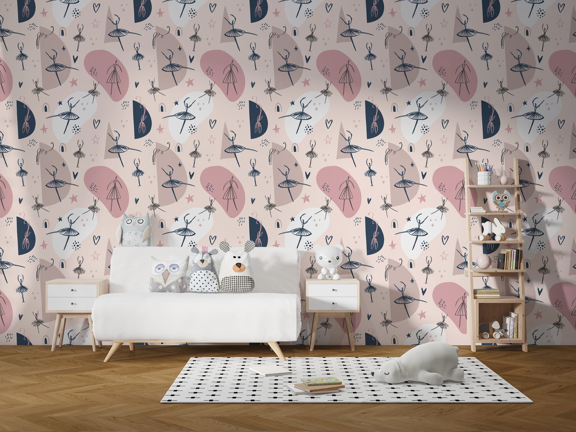 Artistic dance-inspired wallpaper mural style
