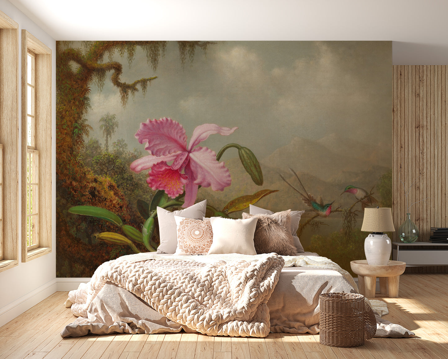 Sophisticated pastel flower wall decor
