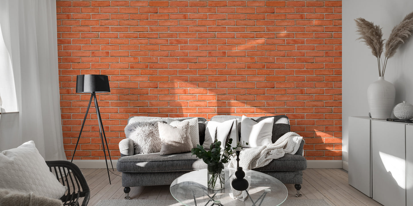 Red Color Brick Background Texture Self Adhesive Wallpaper