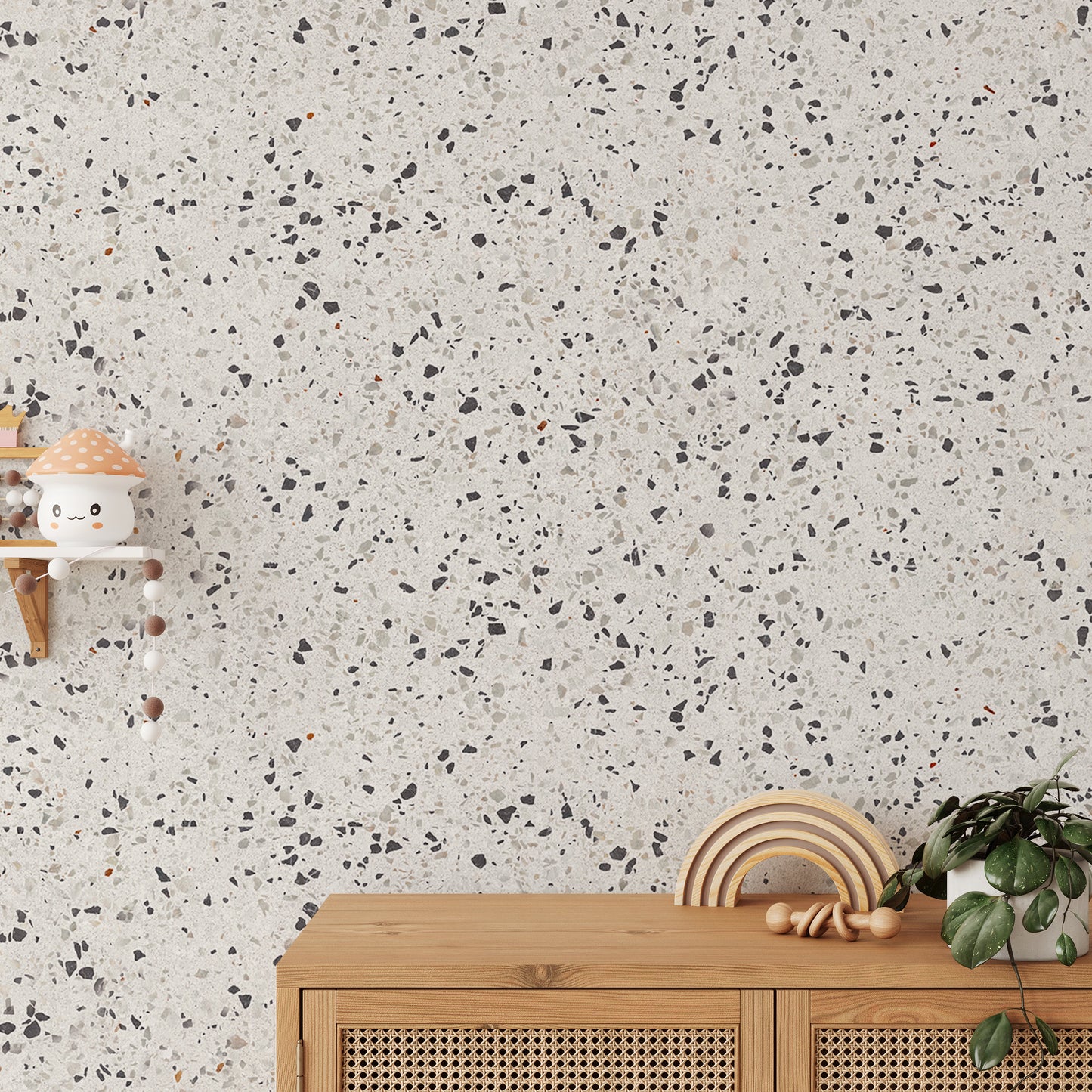 Repeat Pattern Terrazzo Designs White Texture Wallpaper