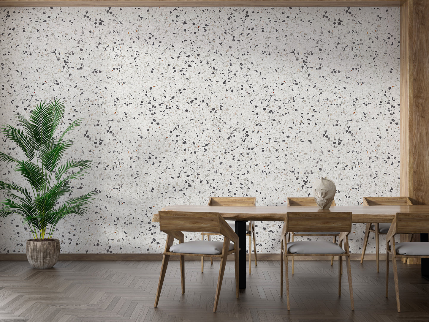 Repeat Pattern Terrazzo Designs White Texture Wallpaper