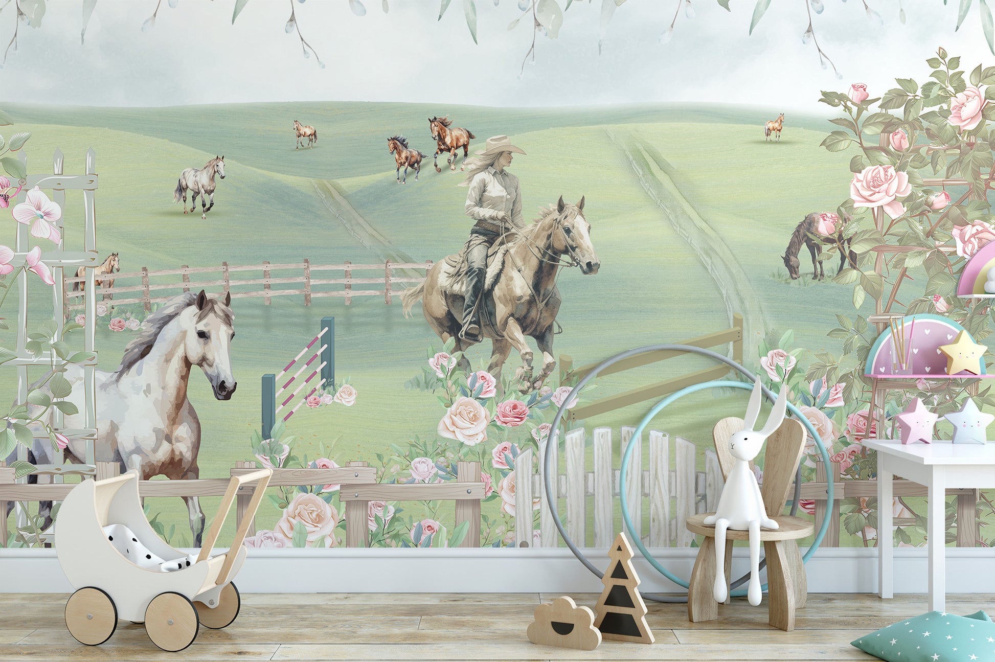 Horse Riding Adventure Wall Mural for free-spirited vibes