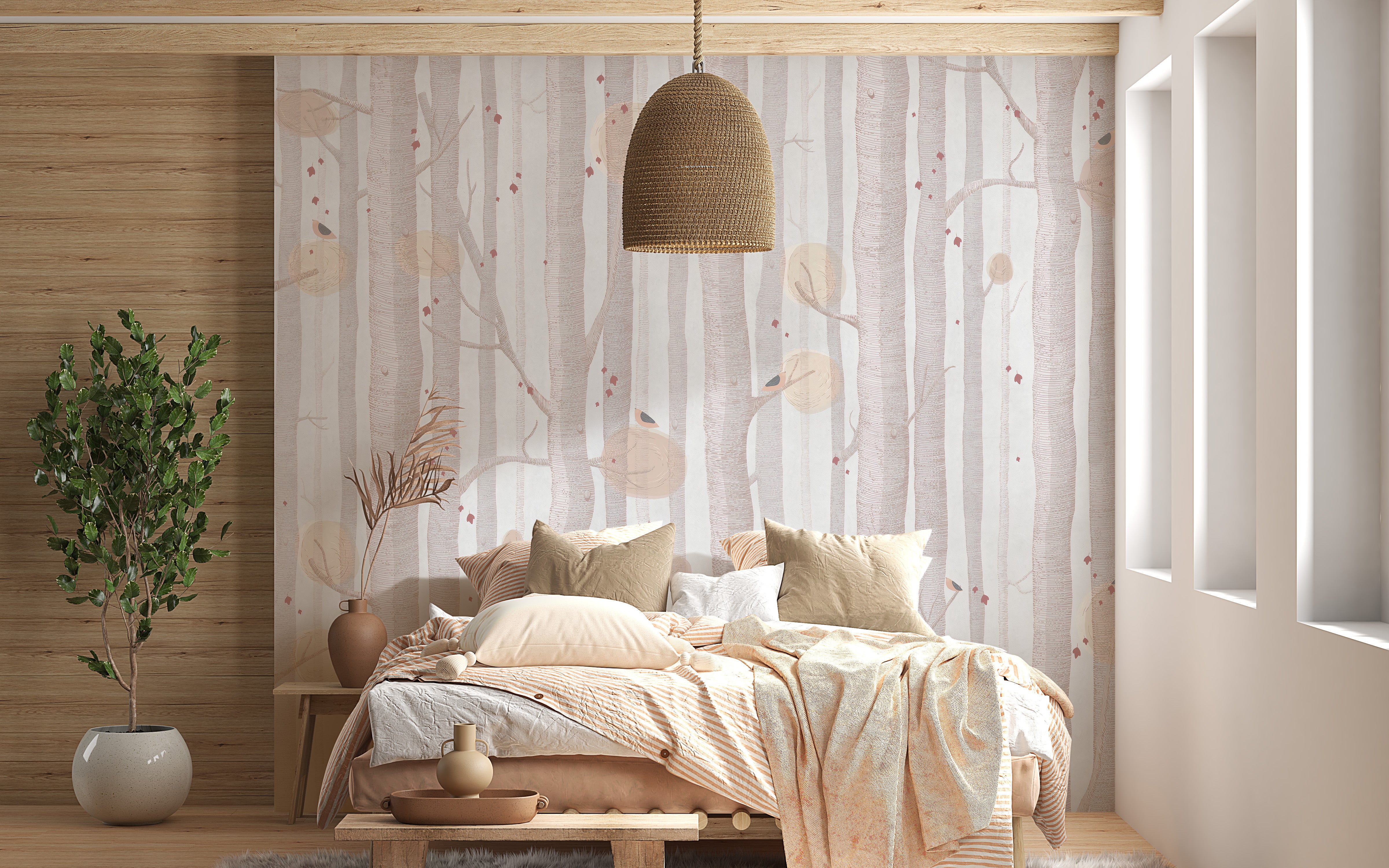 Soft-Toned Tree Wall Covering