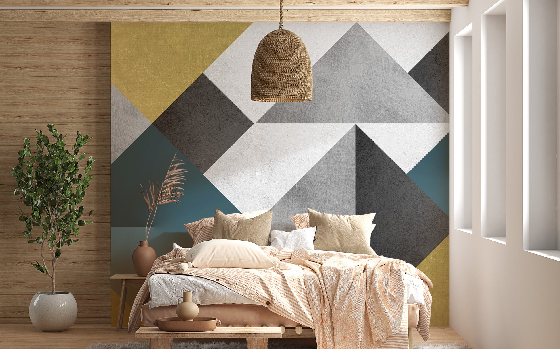 Multicolor Triangle Wallpaper Mural