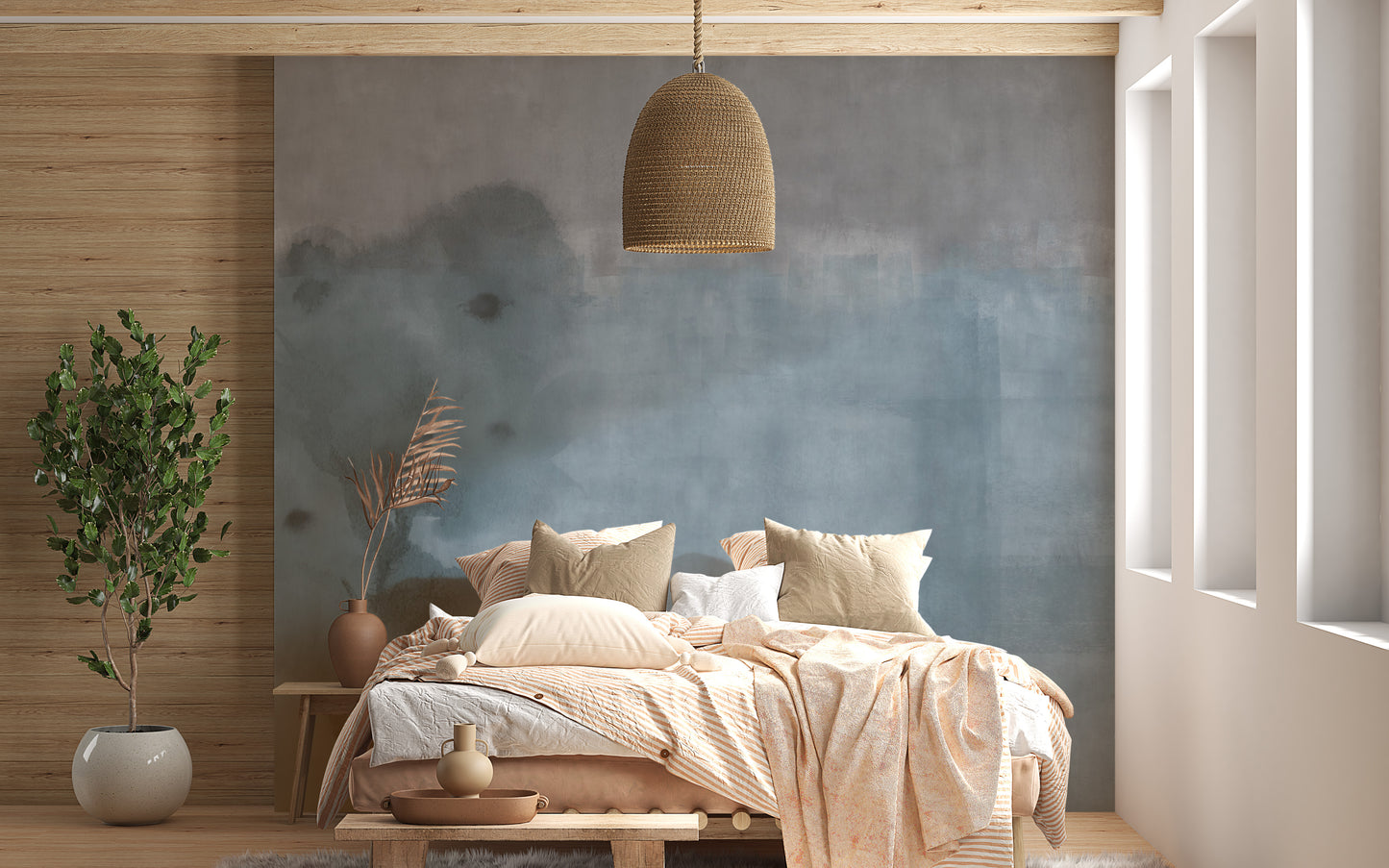 Watercolor Light Blue Shade Wallpaper Murals