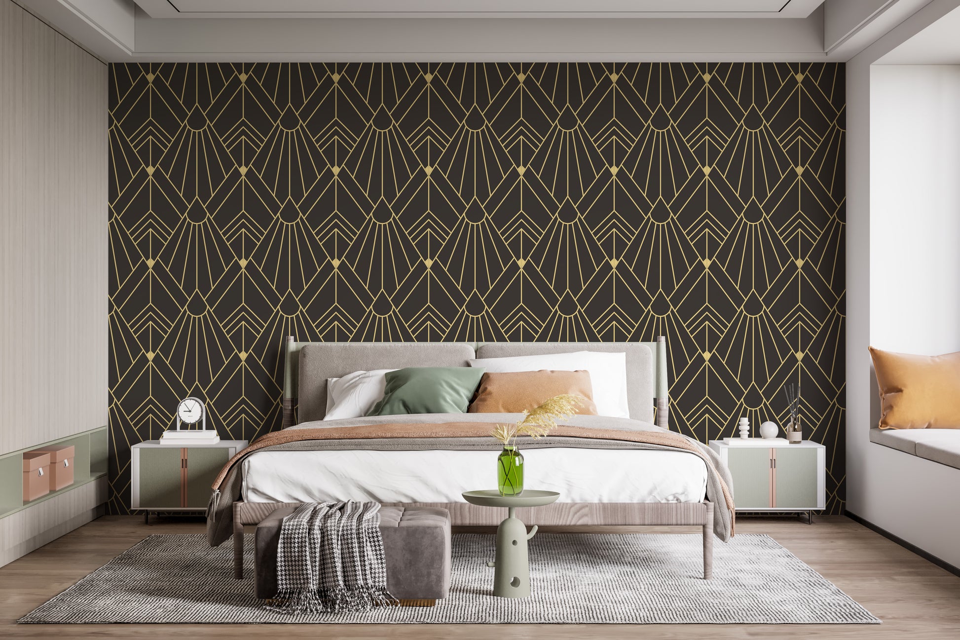 Modern abstract line pattern wallpaper design
