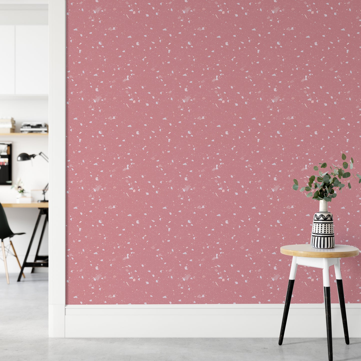 Pink Venetian Quartz Stone Terrazzo Peel and Stick Wallpaper