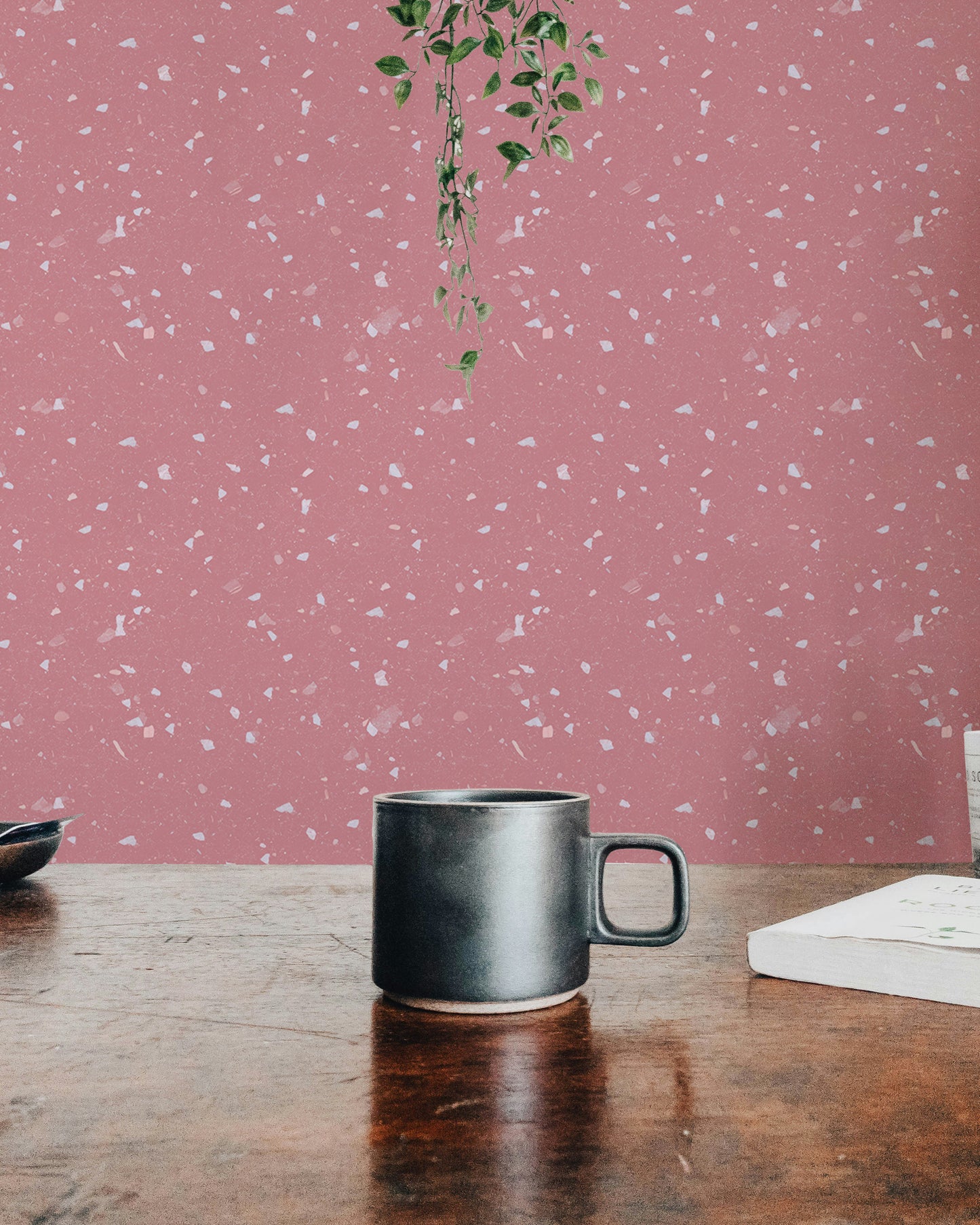 Pink Venetian Quartz Stone Terrazzo Peel and Stick Wallpaper