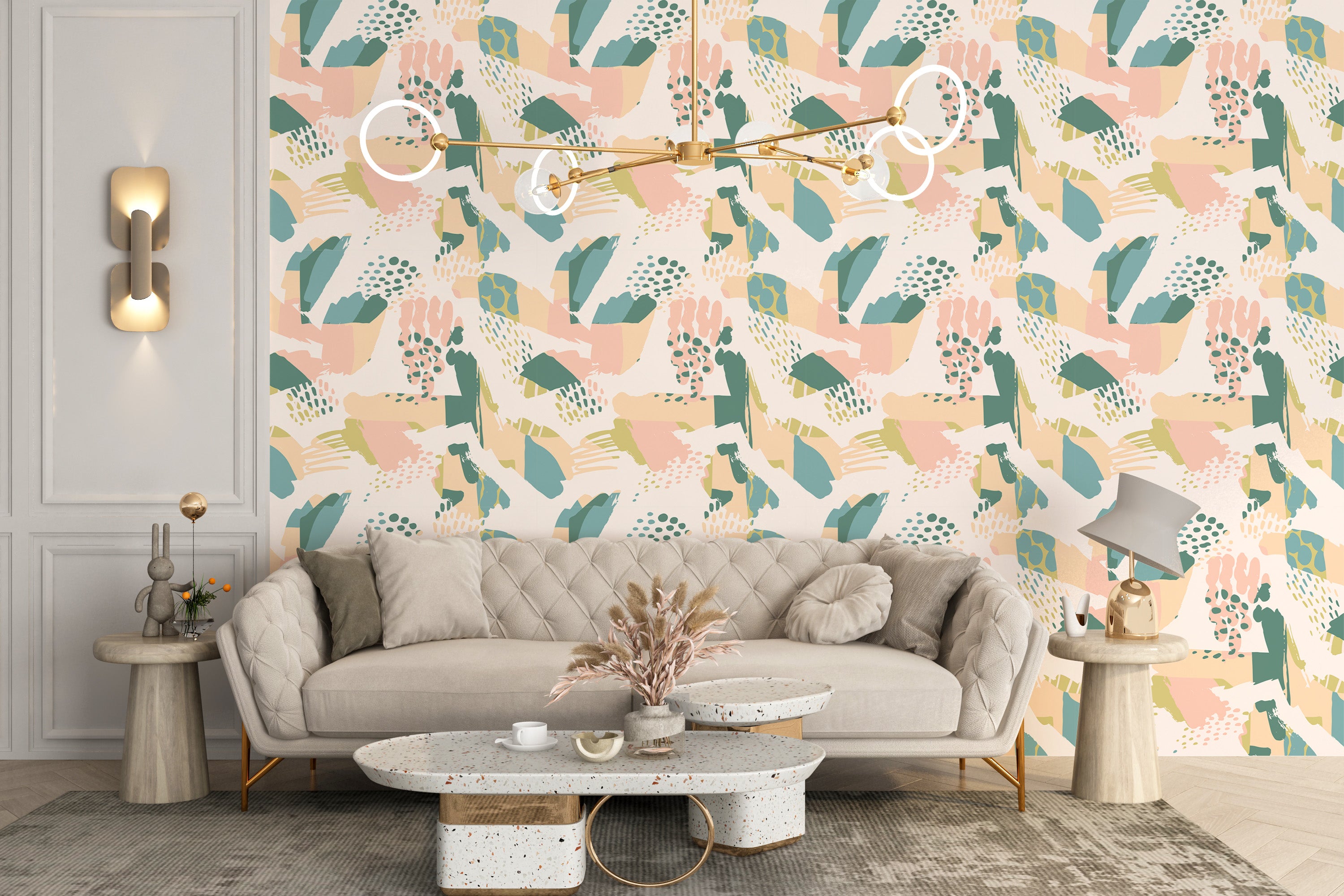 Pastel tones seamless pattern mural
