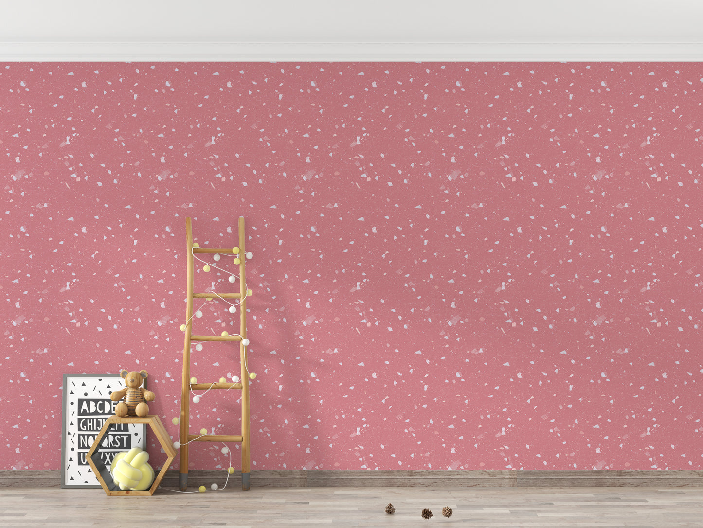 Pink Venetian Quartz Stone Terrazzo Peel and Stick Wallpaper