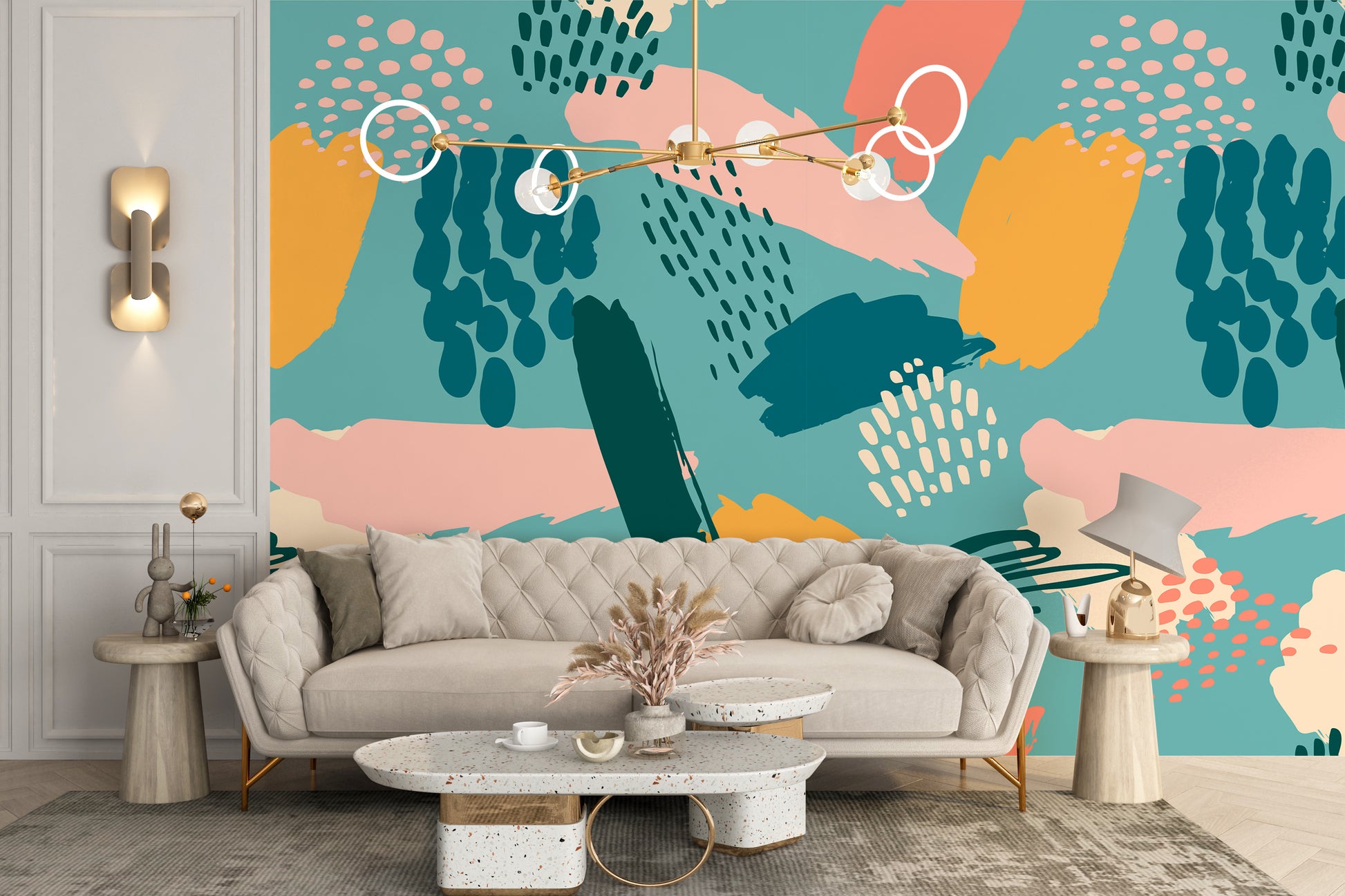 Multicolor seamless patterns wall mural
