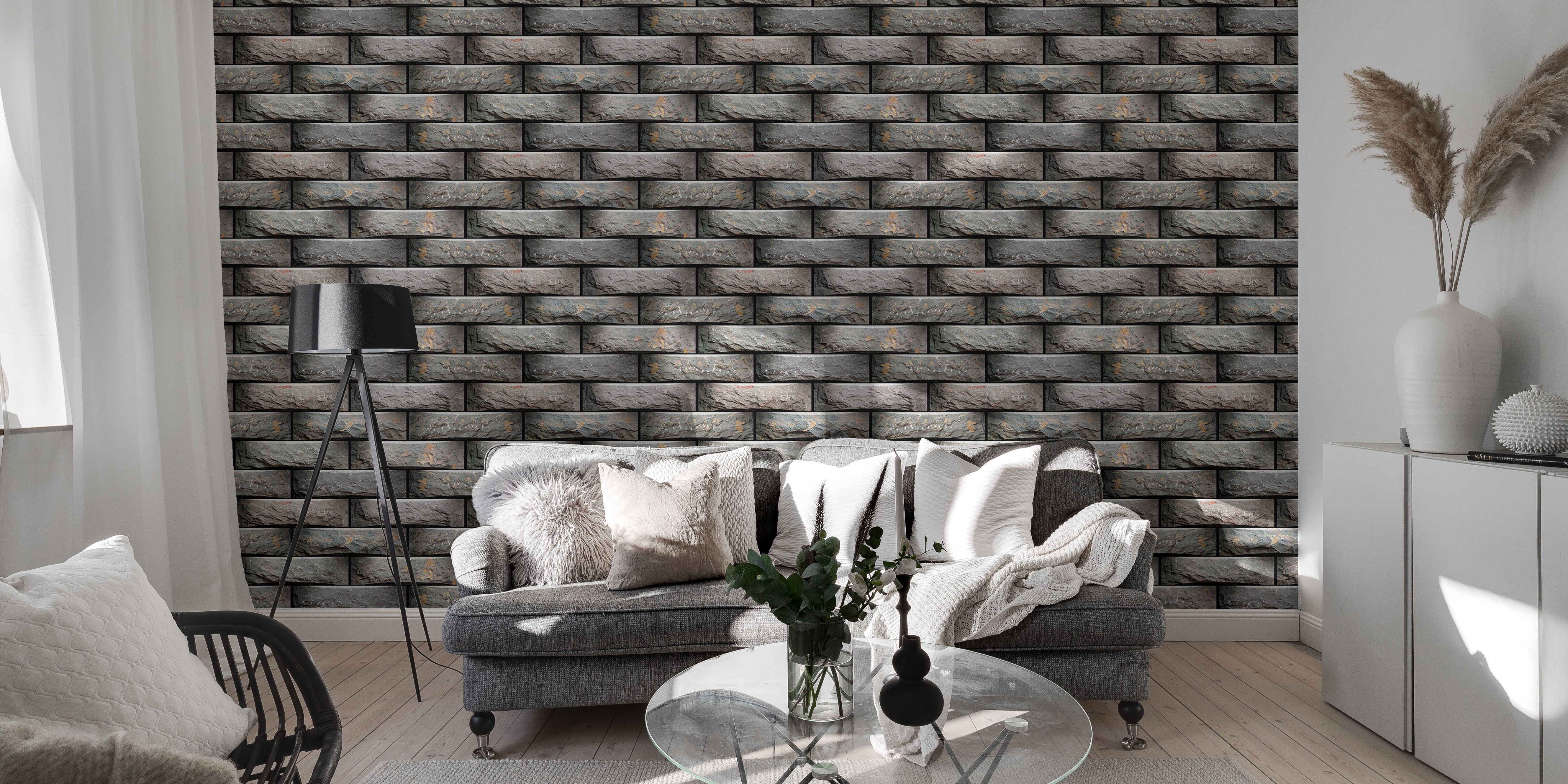 Geometric modules in elevation wall tile design.