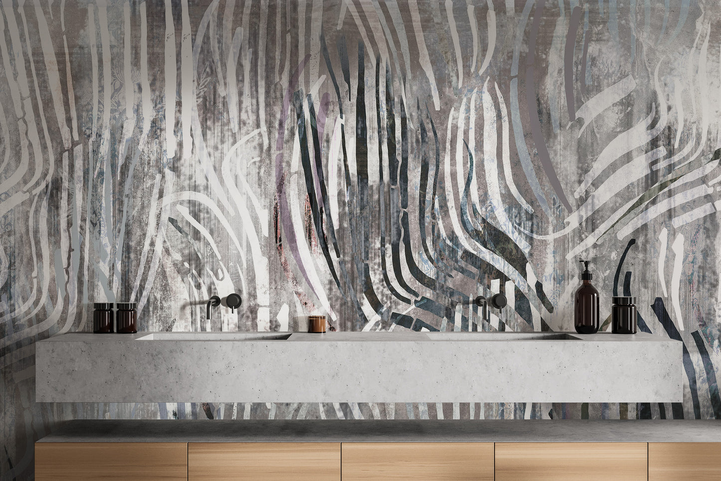 Artistic wave-inspired mural for a modern wall statement.
