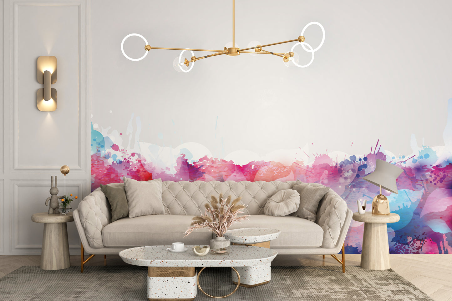 Artistic watercolor brushstroke wallpaper mural
