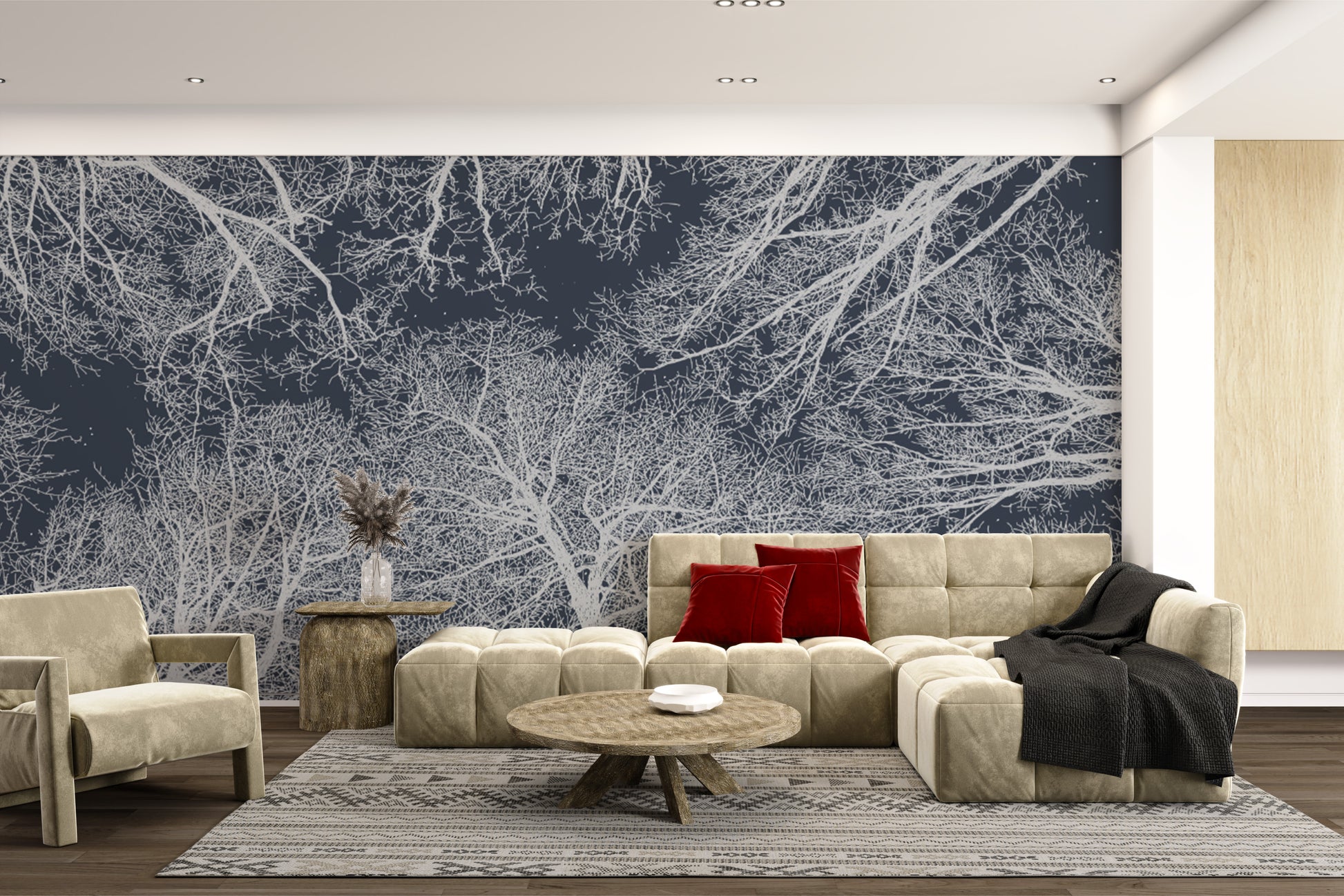 Intricate tree design in a stunning silhouette wall mural