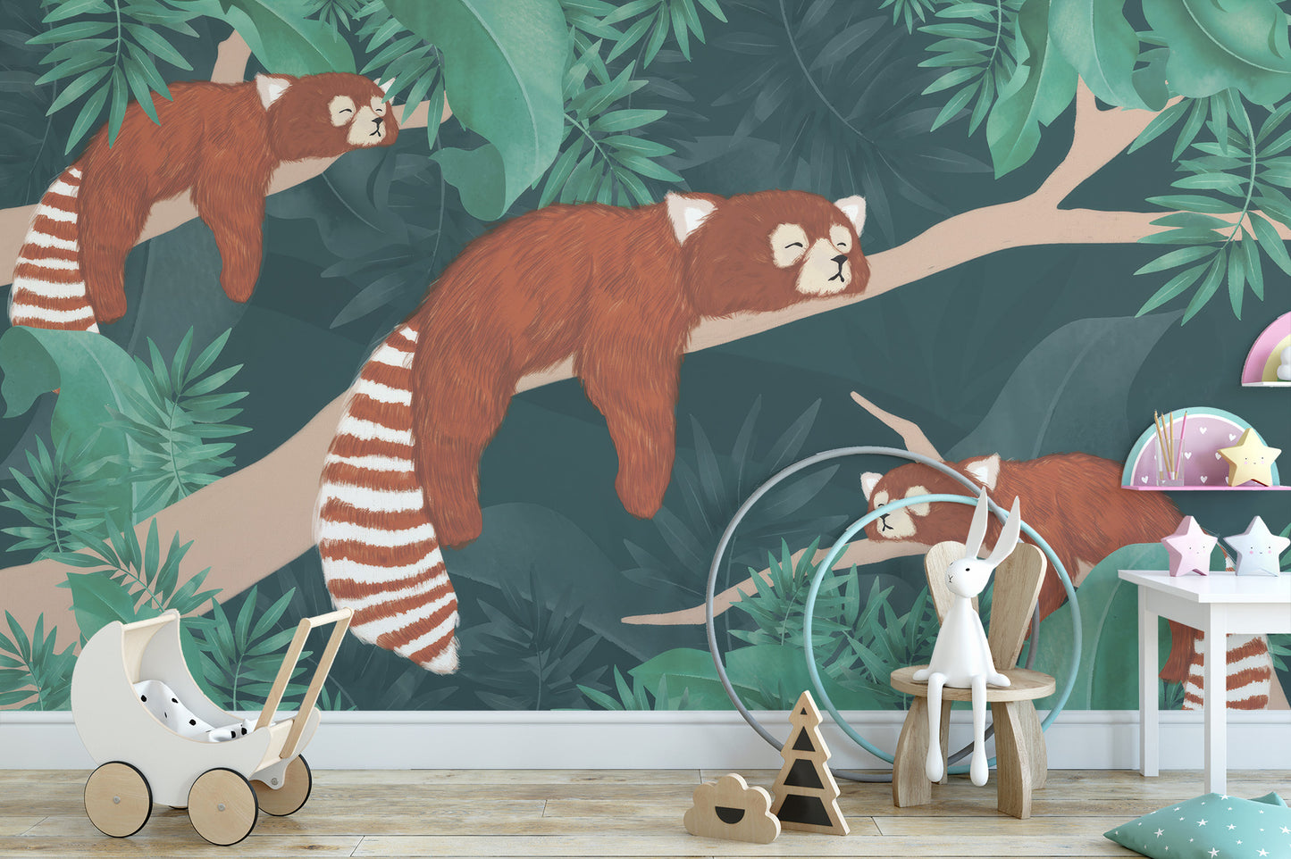 Sleeping Red Pandas Wallpaper Mural for a cozy room