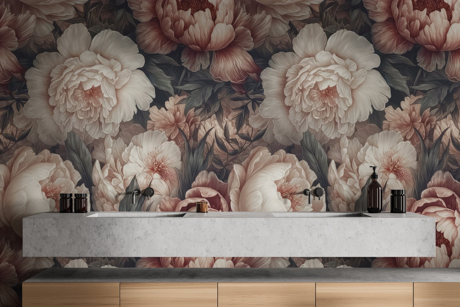 Gentle blush peony wallpaper for a tranquil atmosphere
