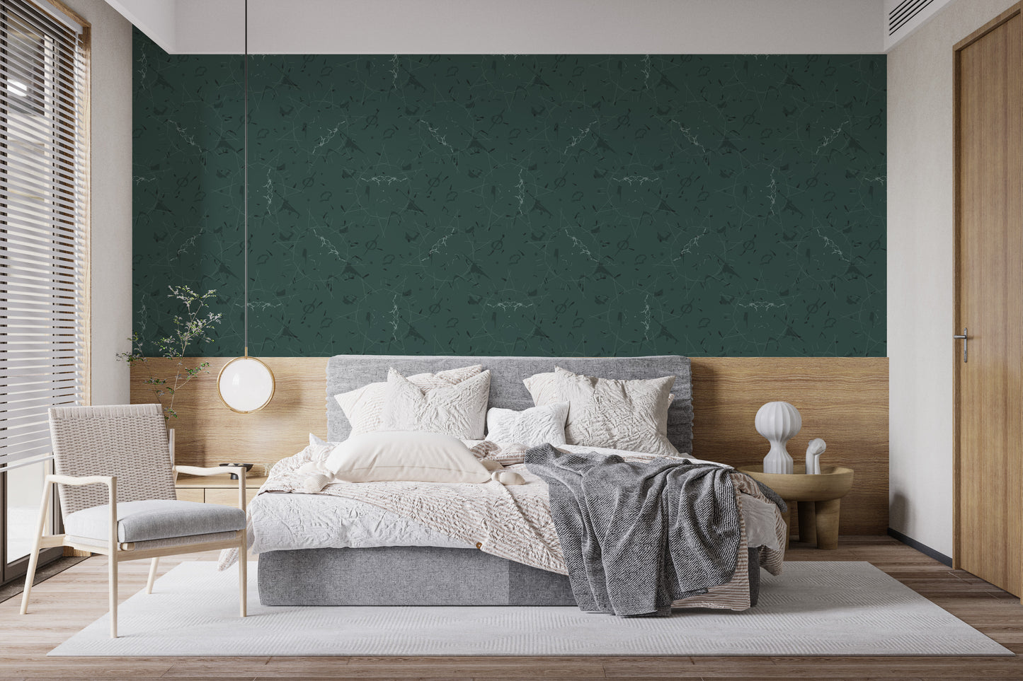 Stylish green harmony wallpaper mural
