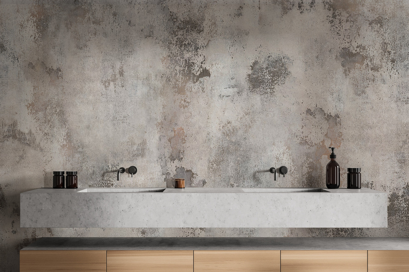 Minimalist grey concrete mural for modern wall decor
