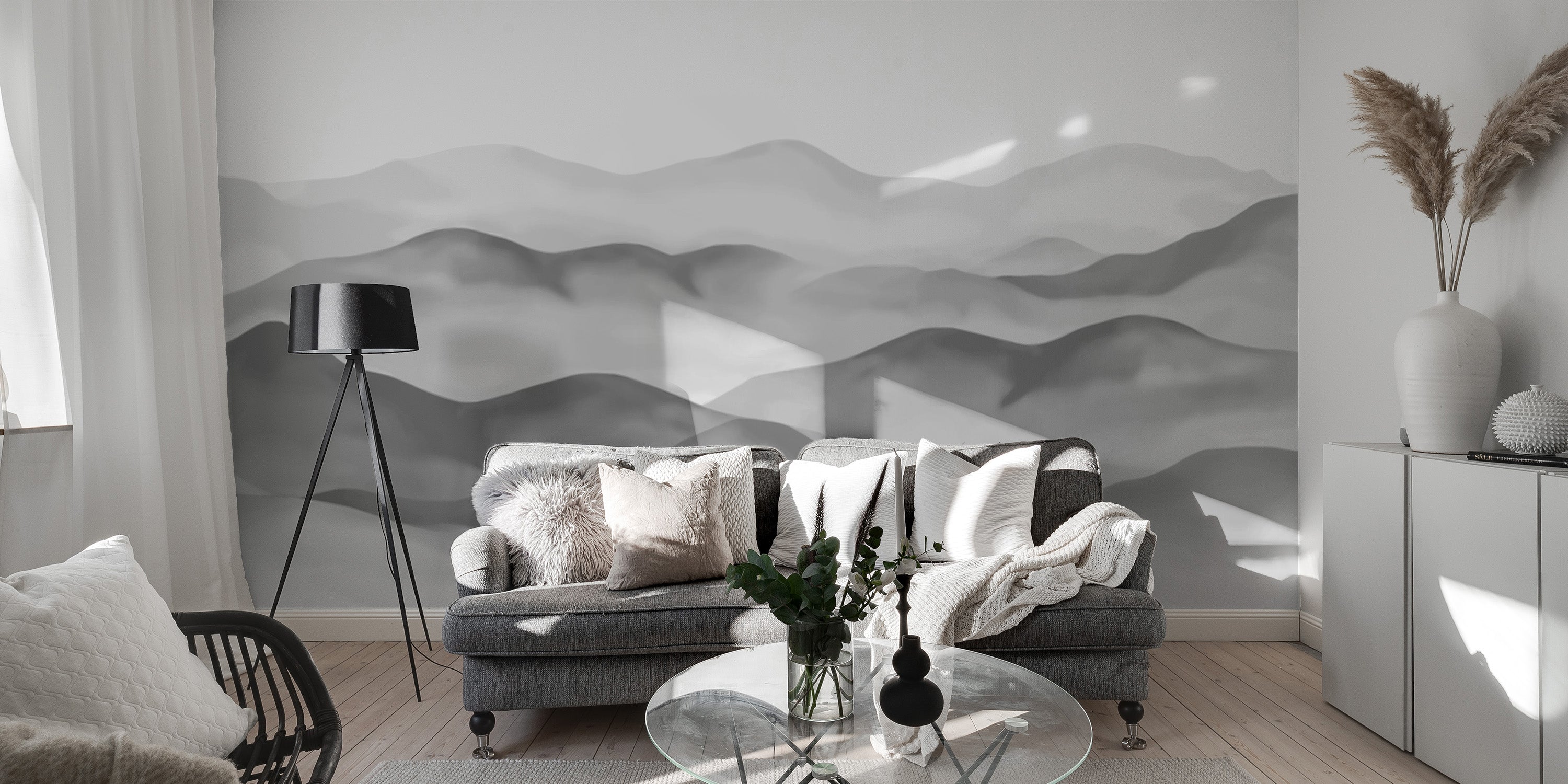 Sophisticated gray peaks wallpaper for modern rooms
