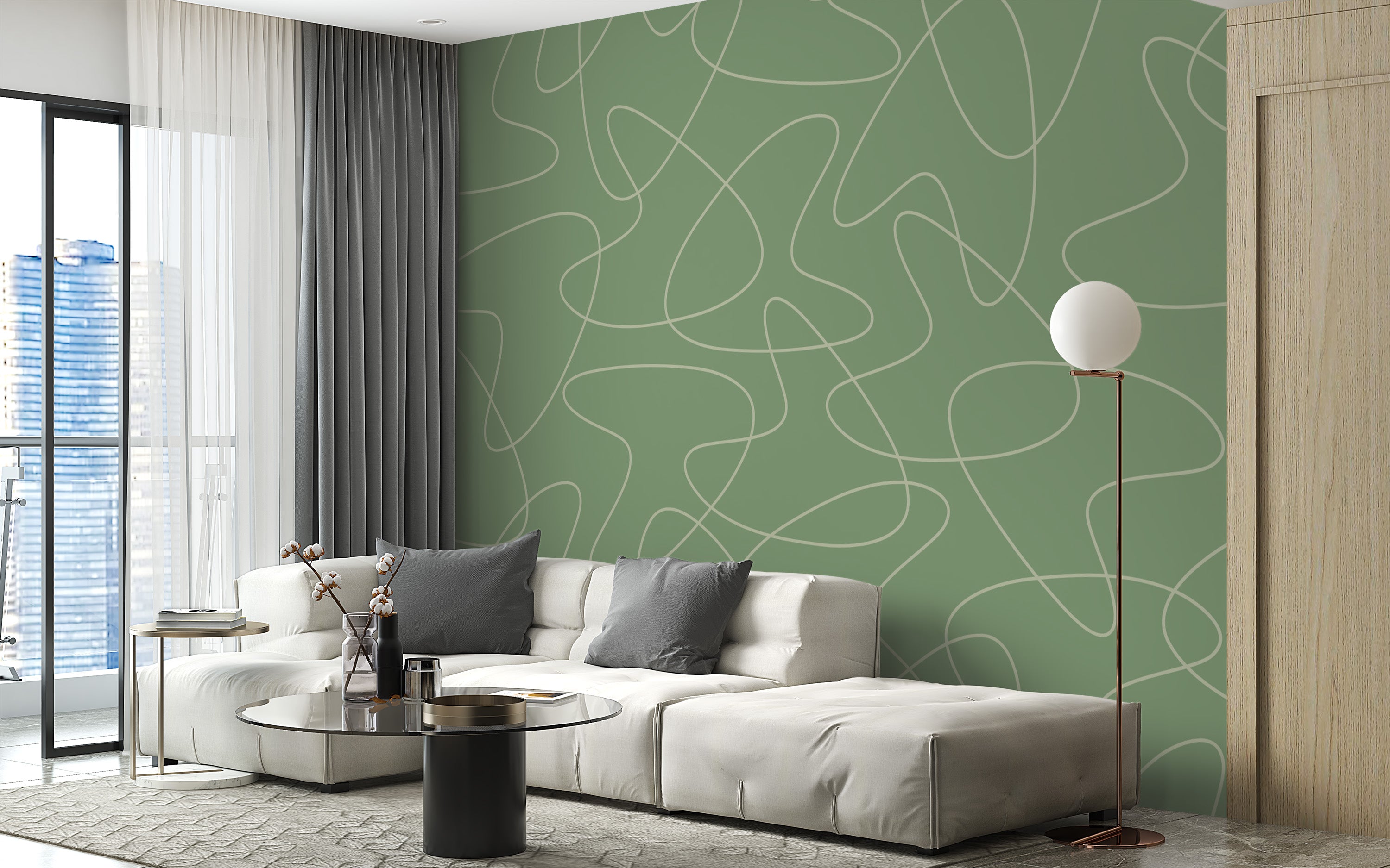 Modern retro-inspired mural enhances walls
