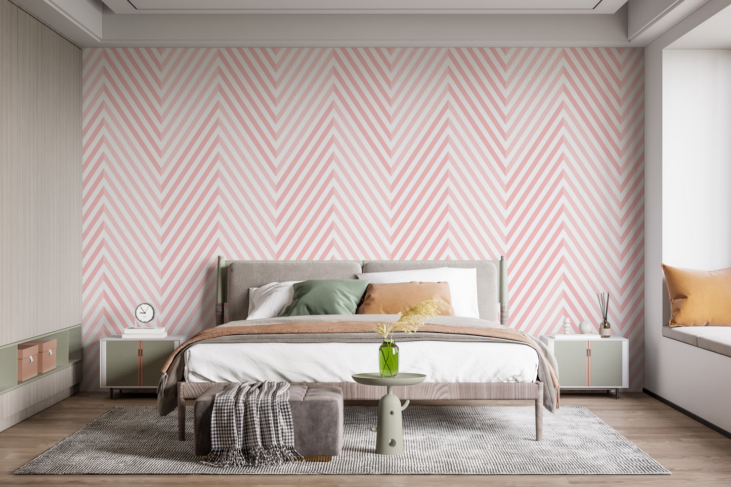 Abstract wallpaper mural with shapes
