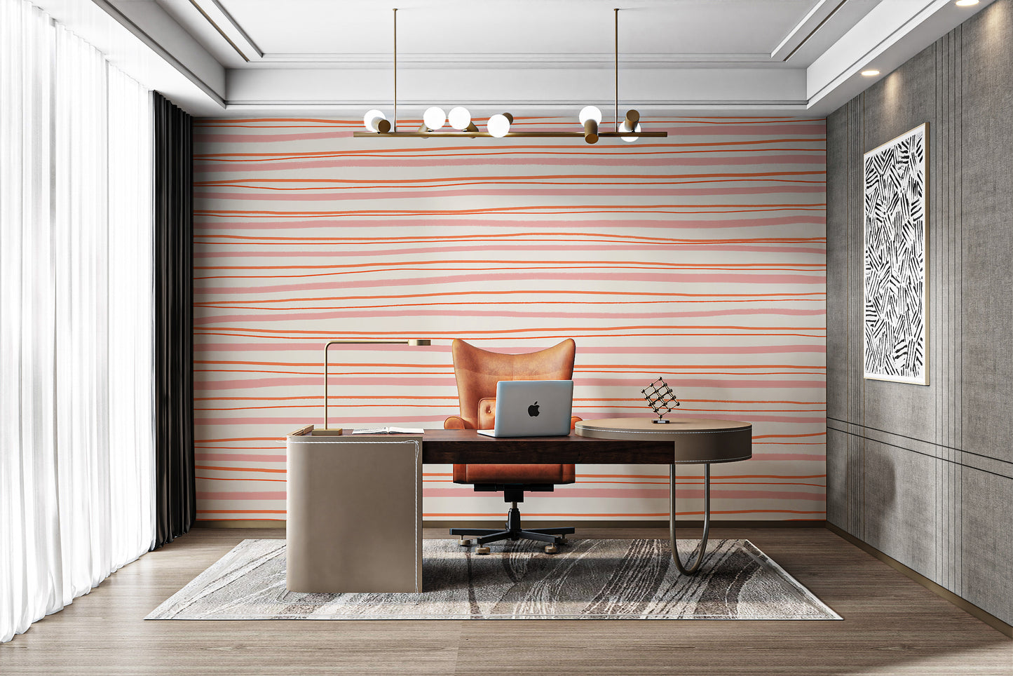 Contemporary abstract striped wallpaper
