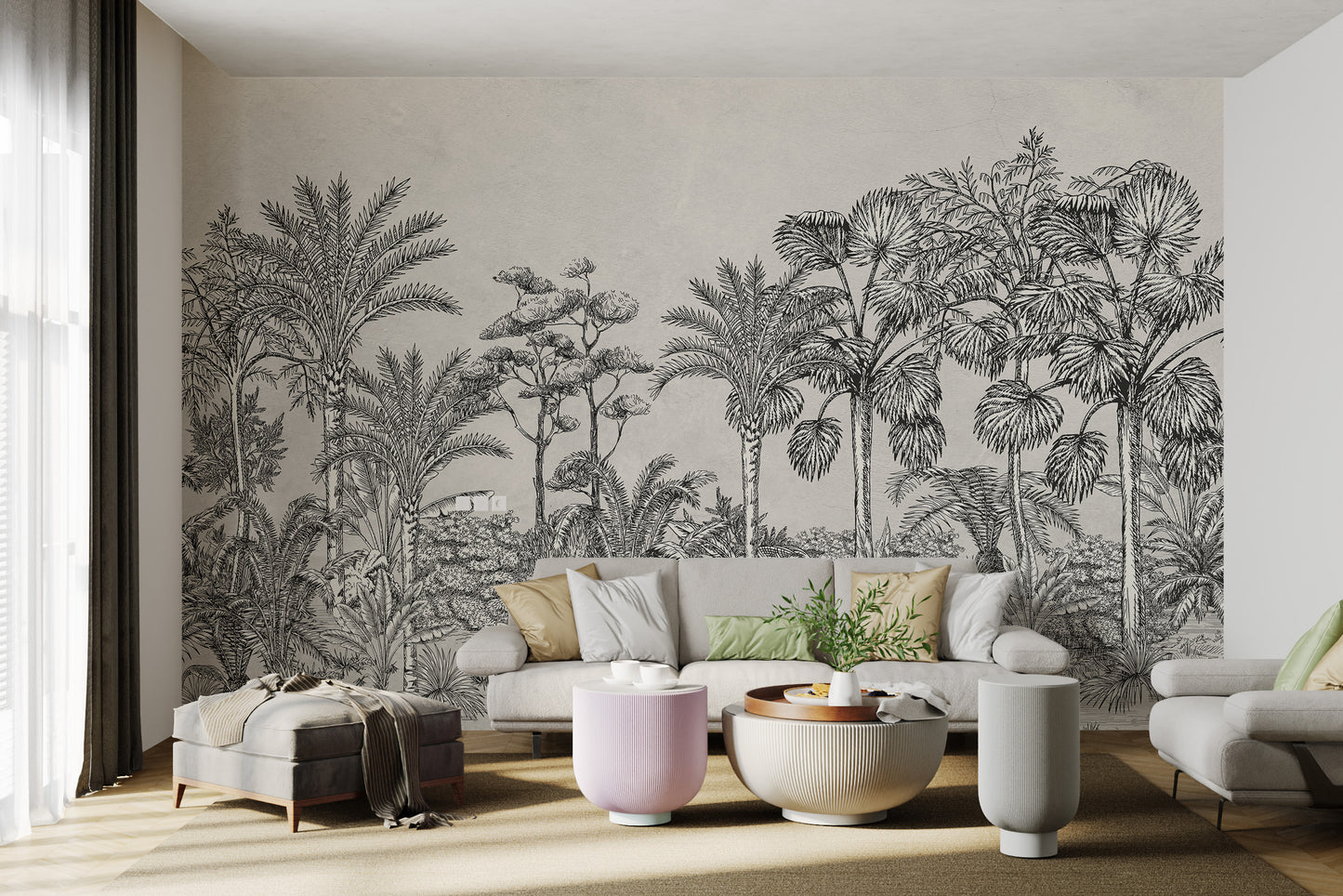 Vintage Tropical Forest Wallpaper