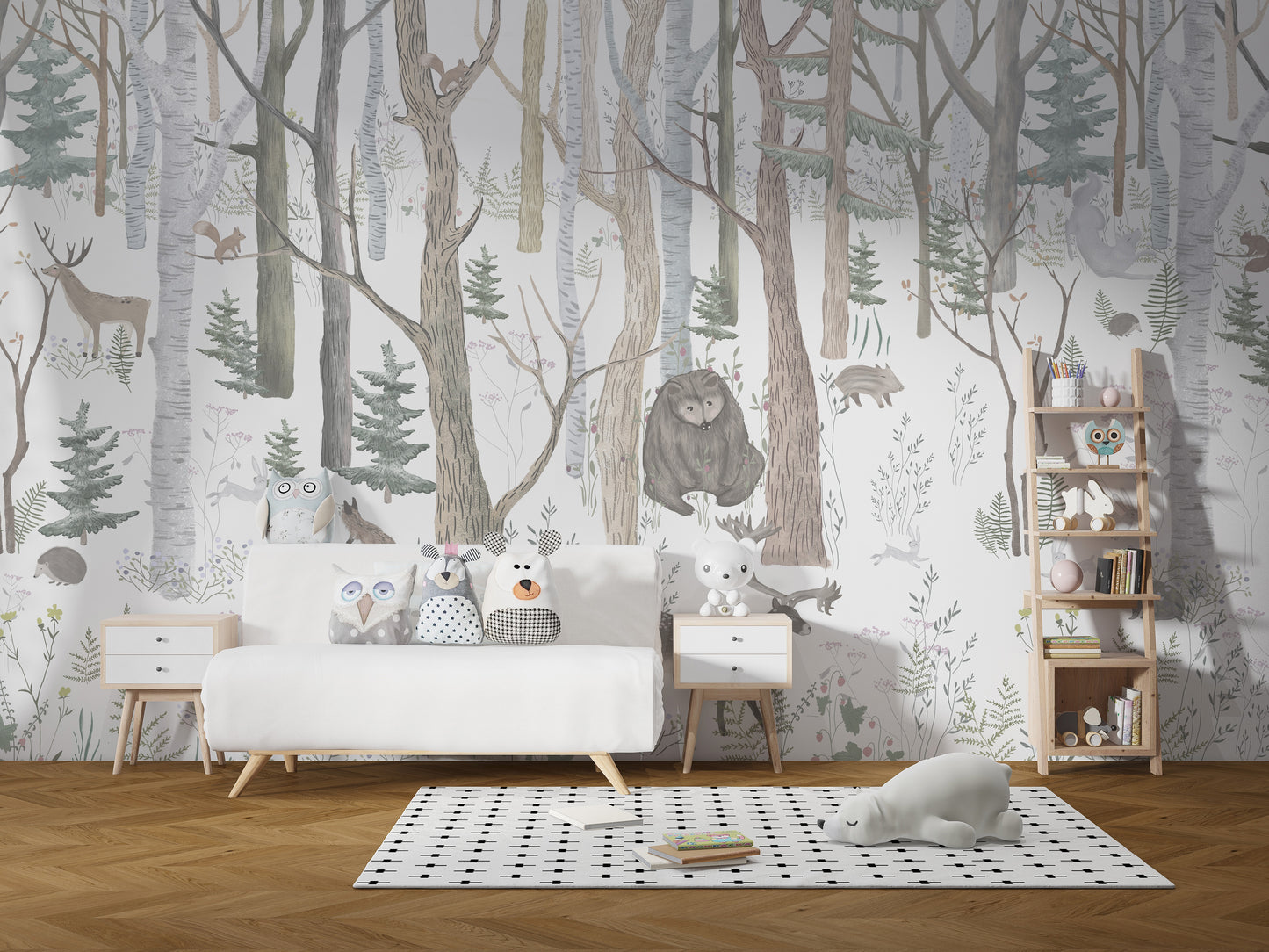 Animals Nursery Wallpaper Mural for joyful decor