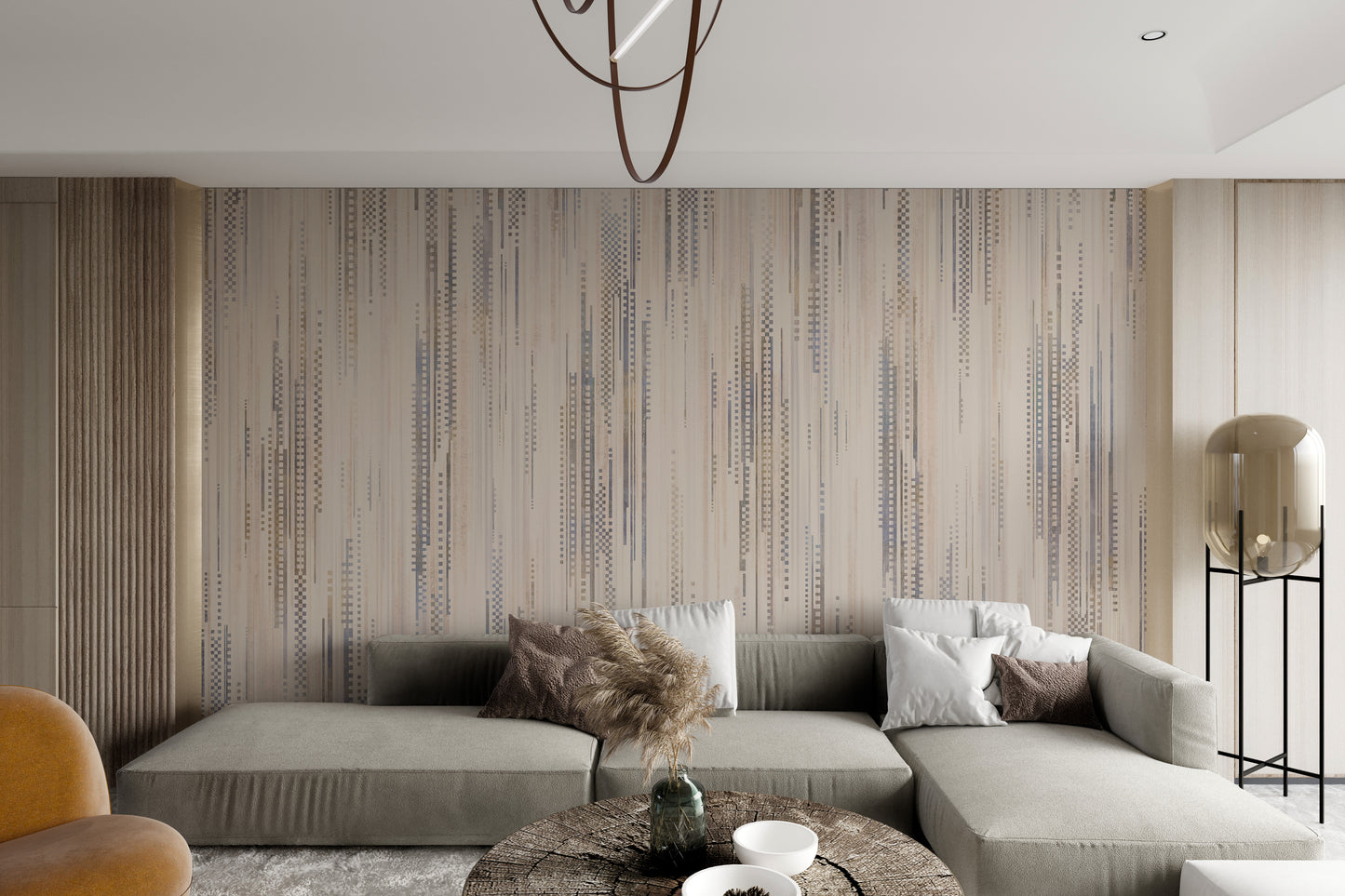 Neutral Vertical Line Pattern Wallpaper