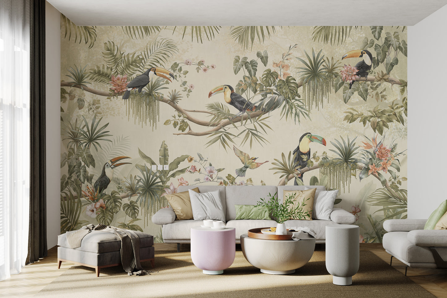 Tropical Toucan Jungle Wallpaper Mural