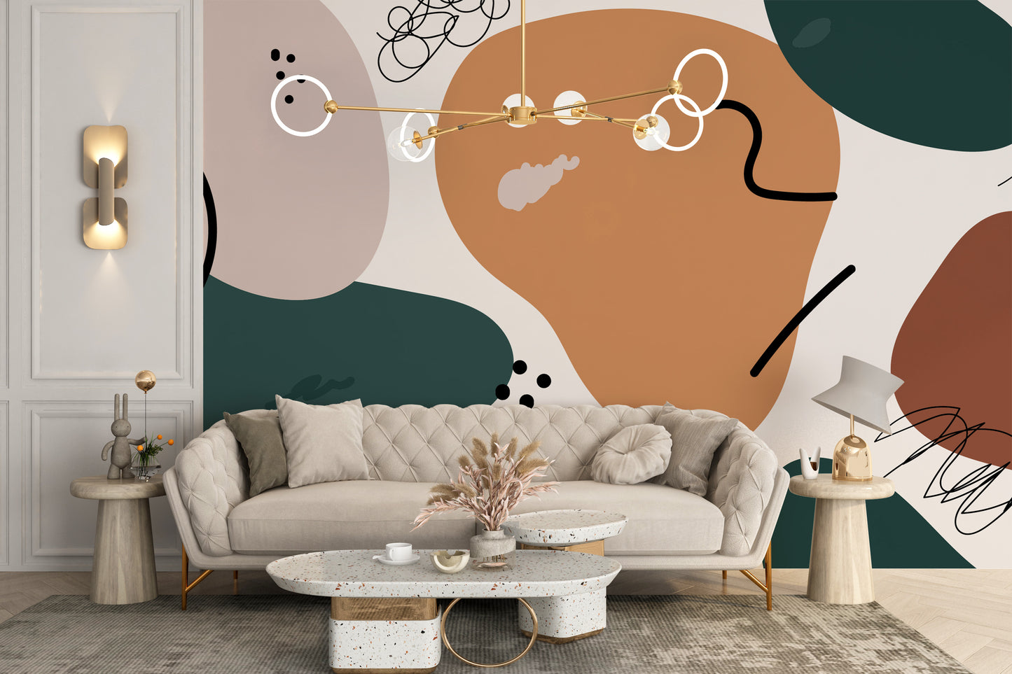 Earthy hues wallpaper mural for interiors
