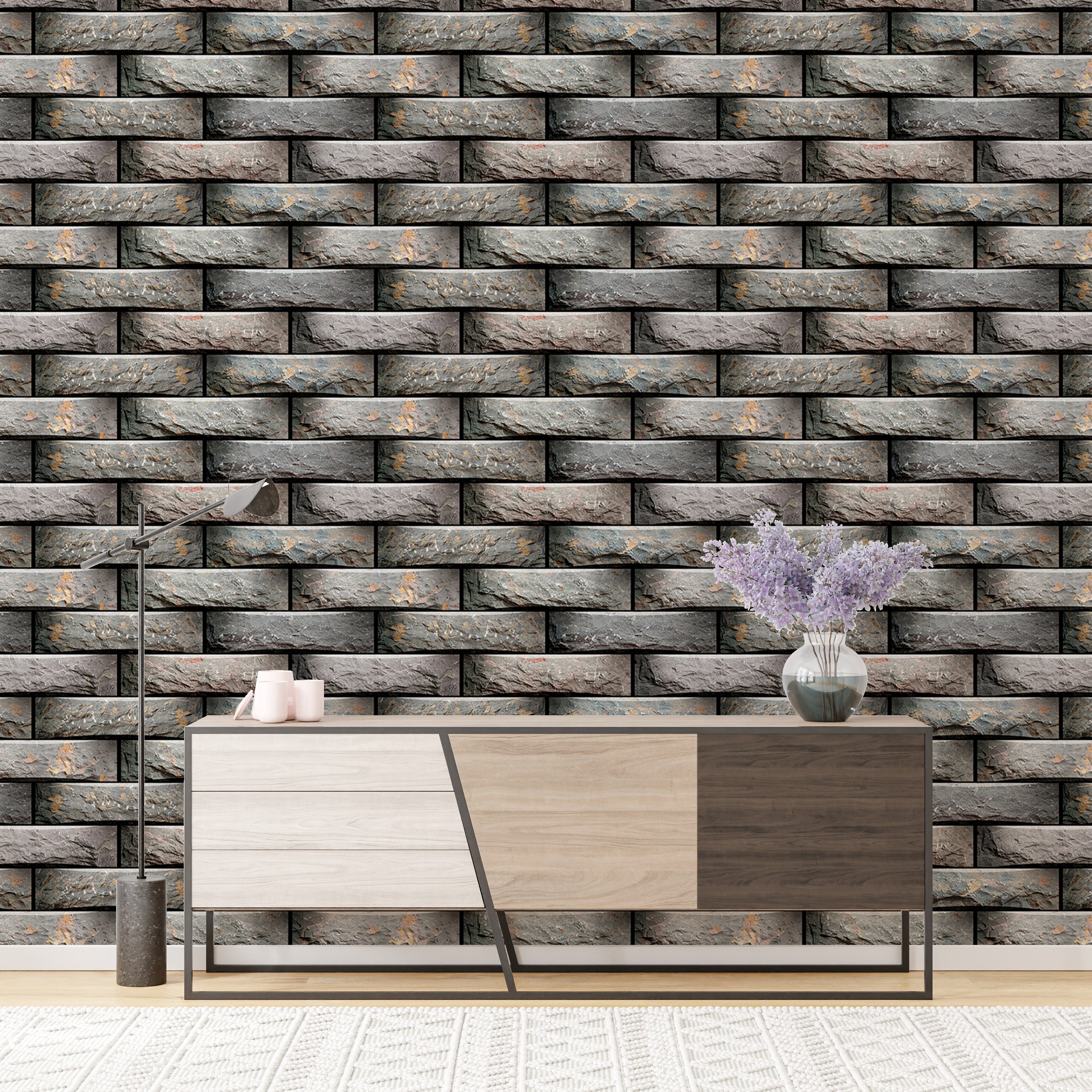 Stylish geometric module design for wall decor.