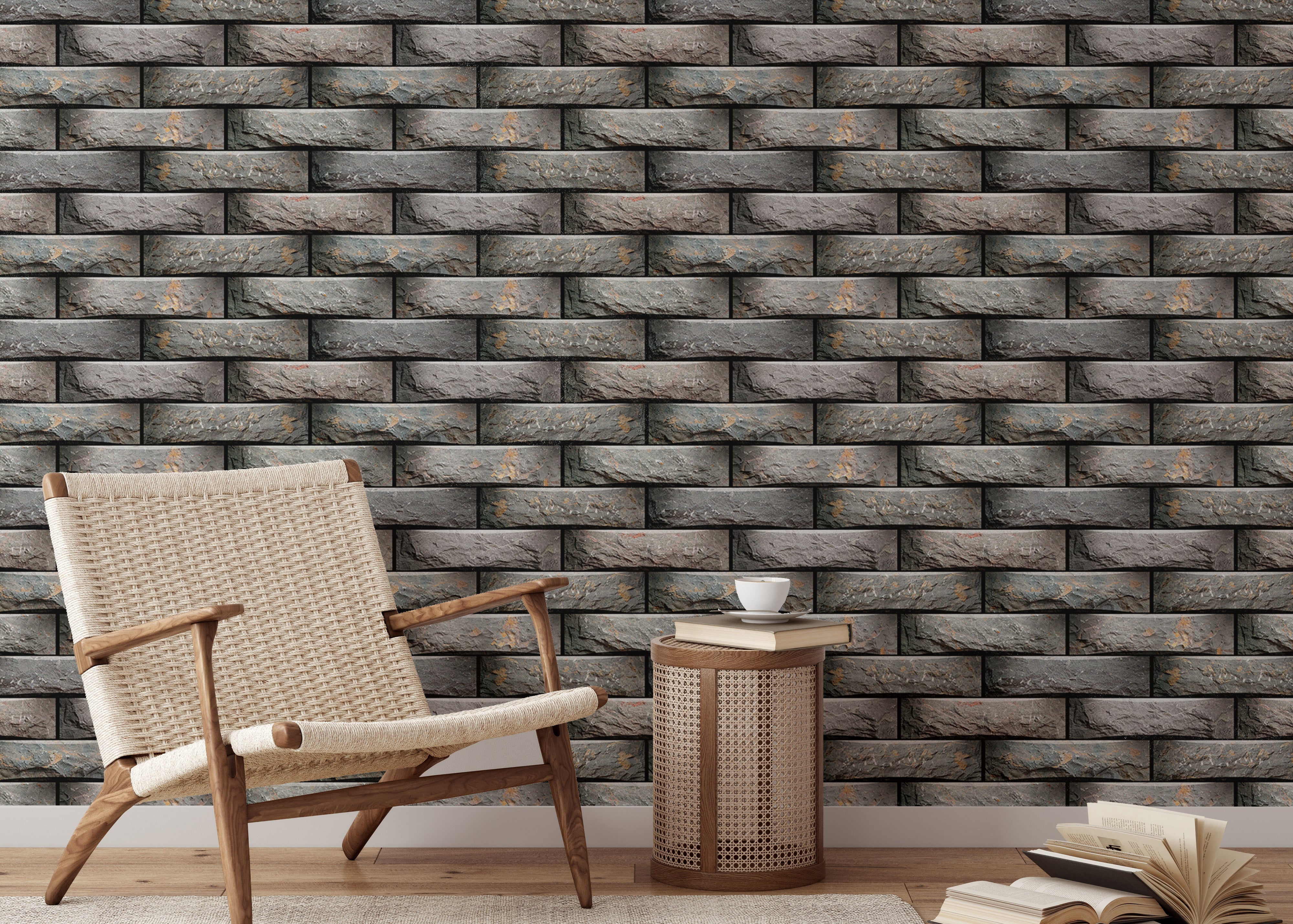 Modern wall tiles with geometric module patterns.